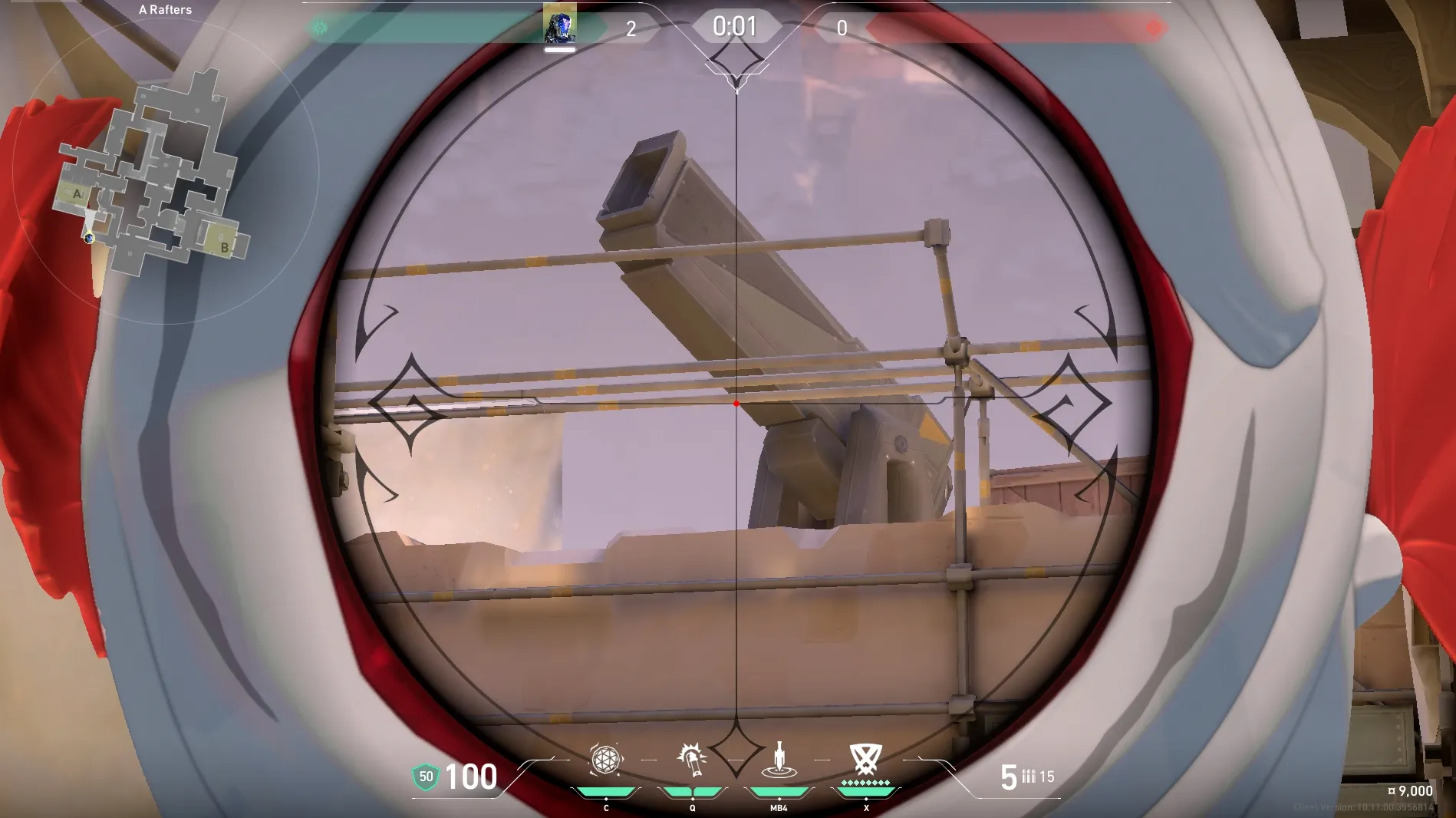 KAY/O Zero_Point on Ascent Defense Site A — step 3 of 4: Aim — line up the shot