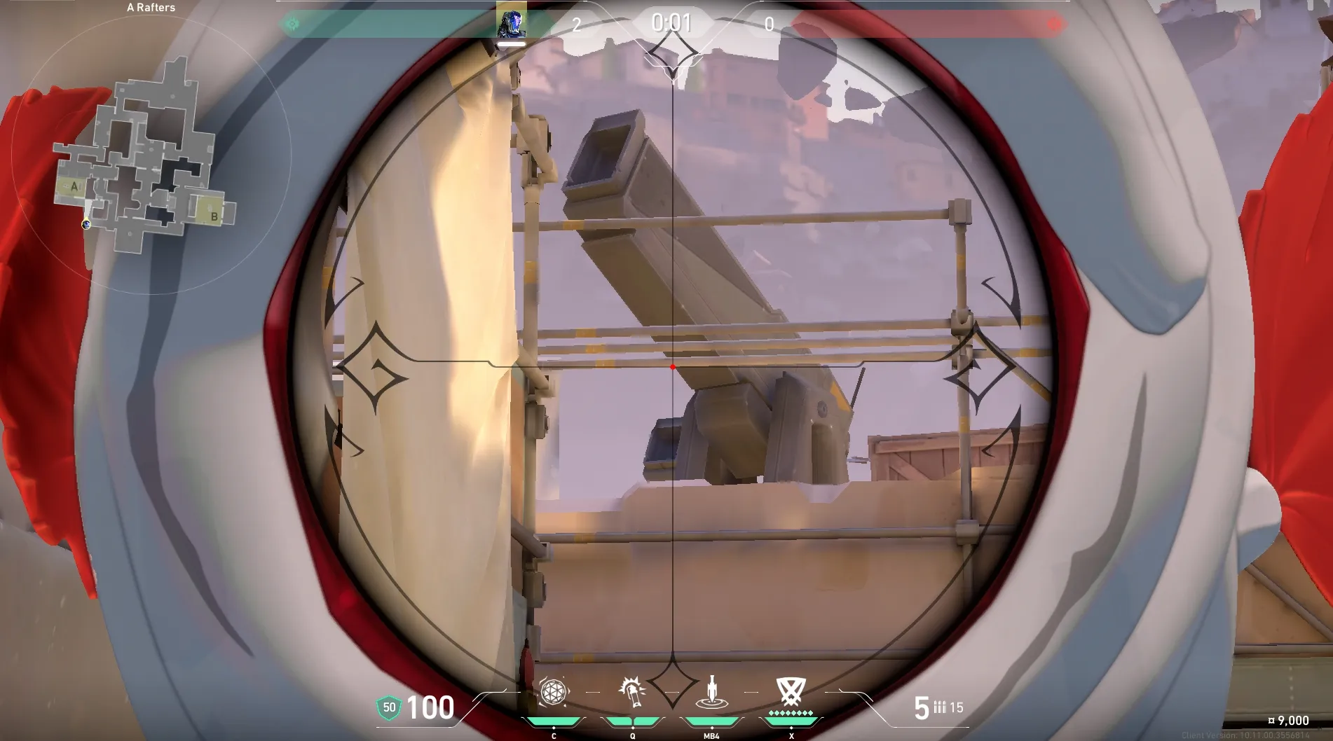 KAY/O Zero_Point on Ascent Defense Site A — step 3 of 4: Aim — line up the shot