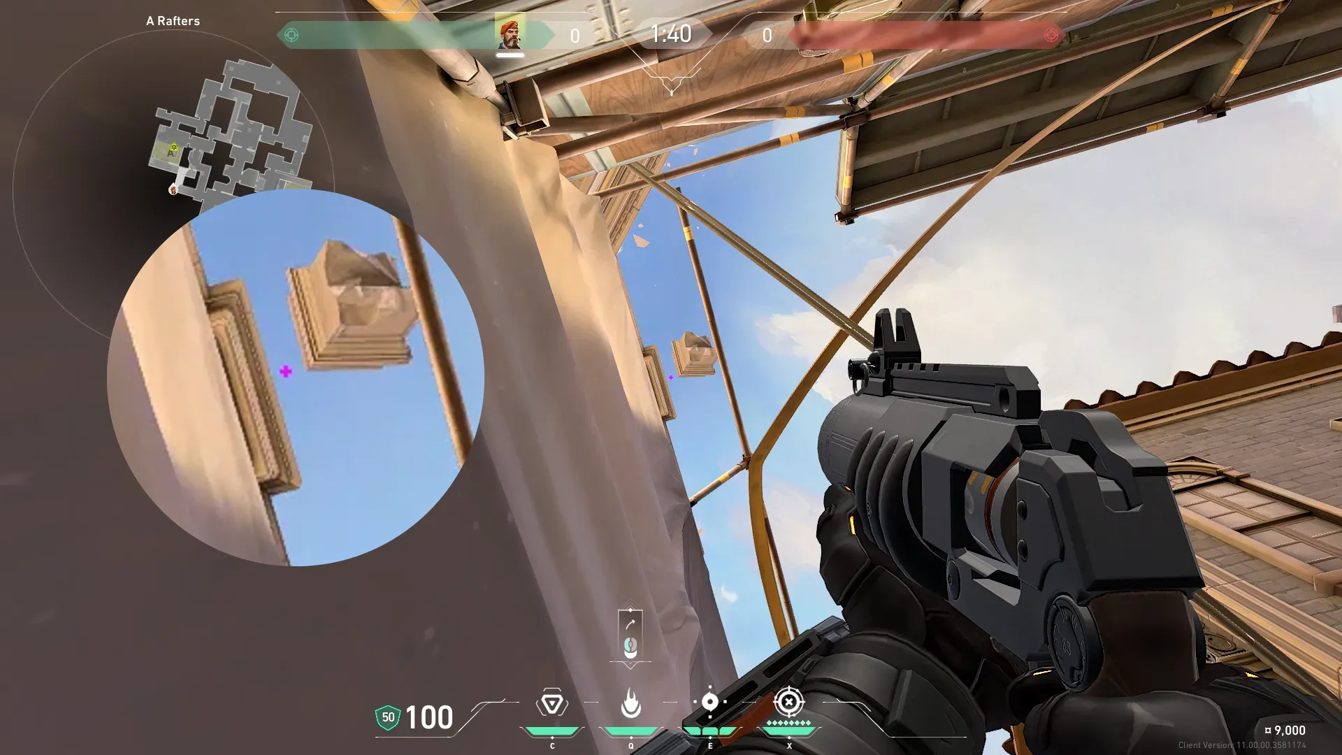 Brimstone Incendiary on Ascent Defense Site A — step 2 of 3: Aim — line up the shot