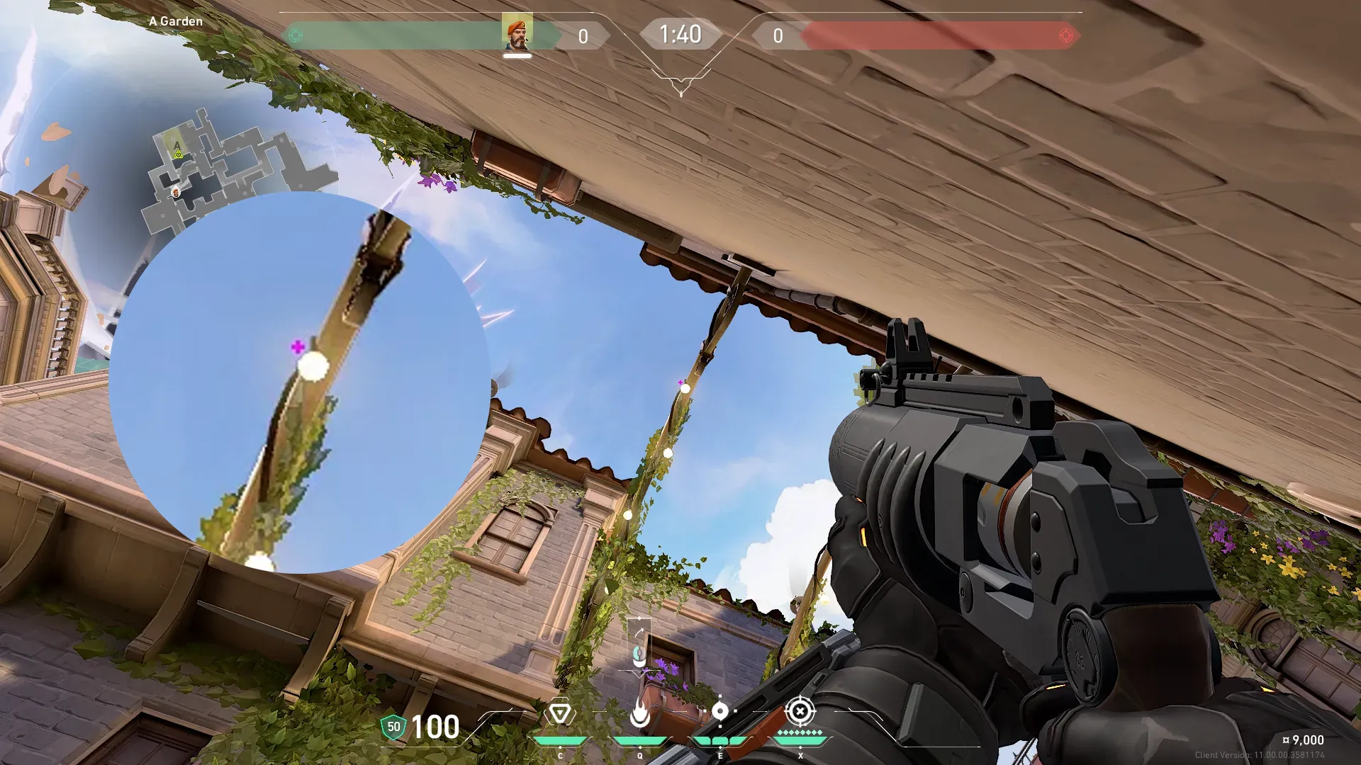 Brimstone Incendiary on Ascent Defense Site A — step 2 of 3: Aim — line up the shot