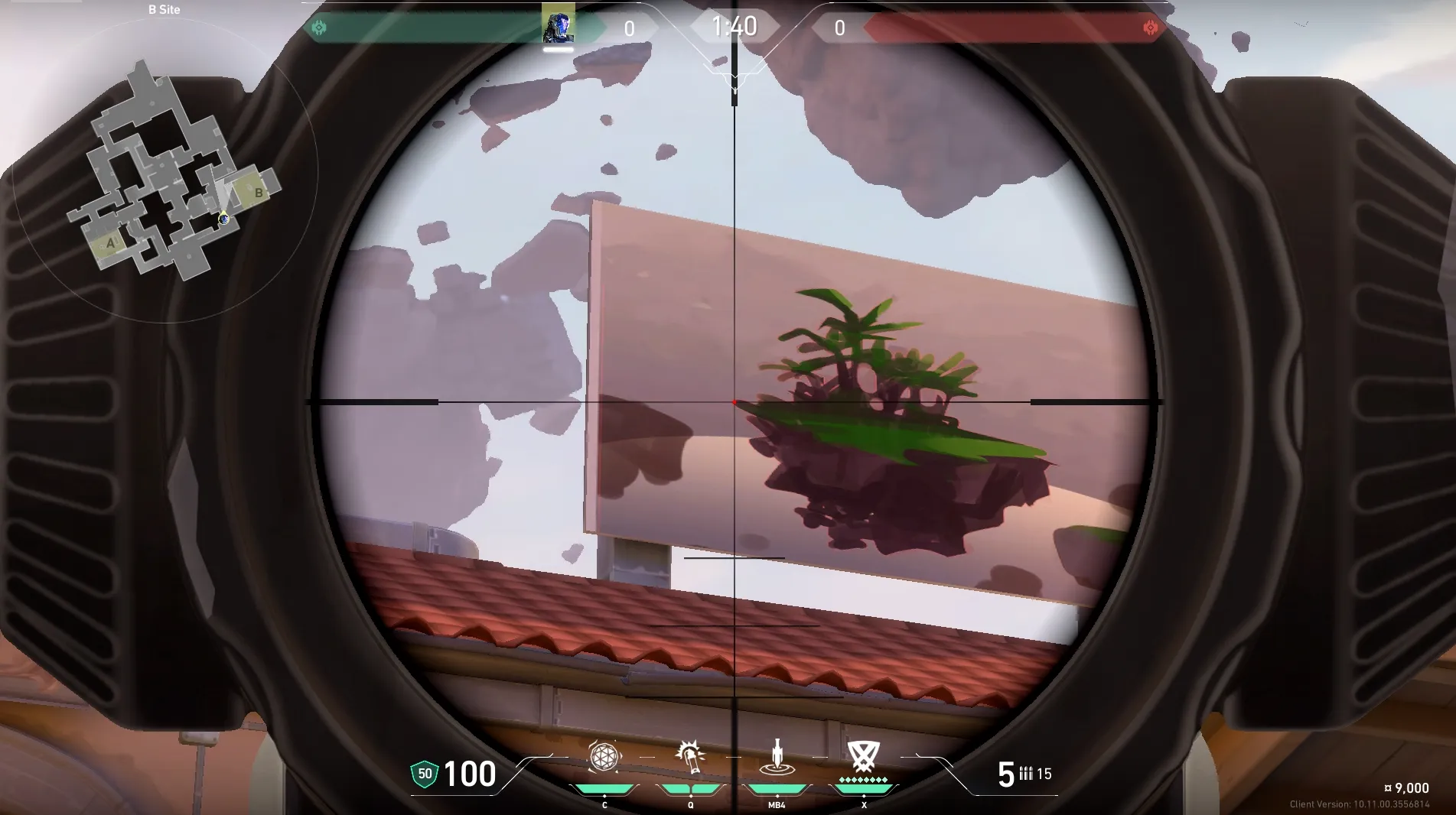 KAY/O Zero_Point on Ascent Defense Site B — step 3 of 4: Aim — line up the shot