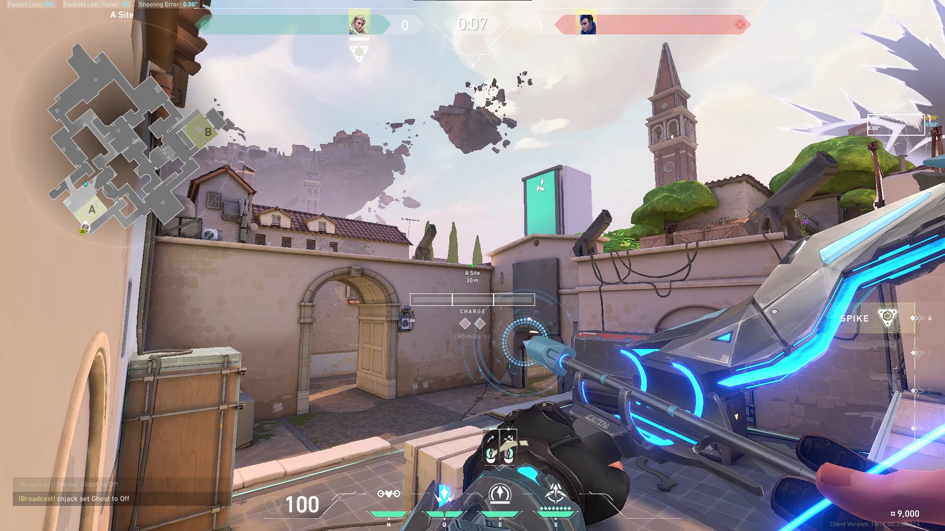 Sova Recon Bolt on Ascent Defense Site A — step 2 of 4: Aim — line up the shot