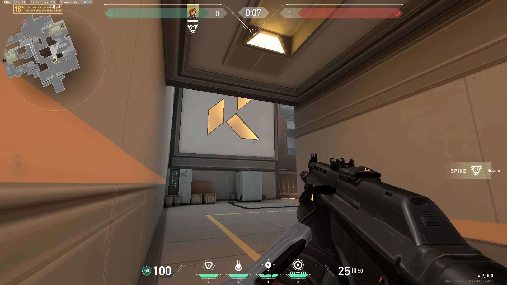 Brimstone Incendiary on Icebox Attack Site A — step 2 of 4: Aim — line up the shot