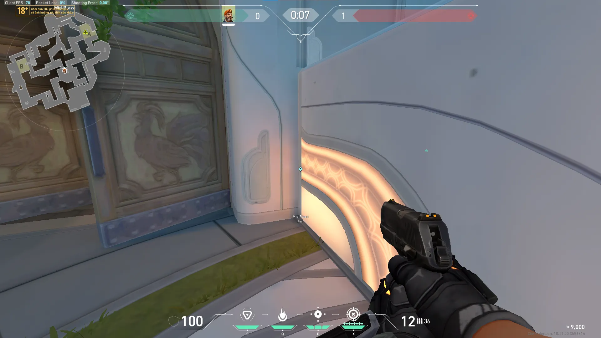 Brimstone Incendiary on Pearl Attack Site B — step 1 of 3: Position — where to stand