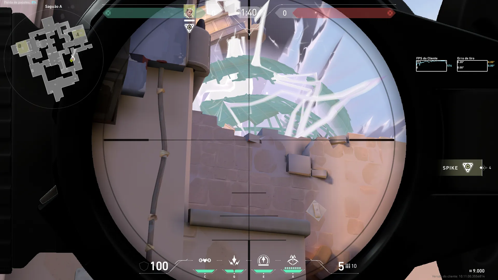 Sova Shock Bolt on Ascent Attack Site A — step 2 of 4: Aim — line up the shot
