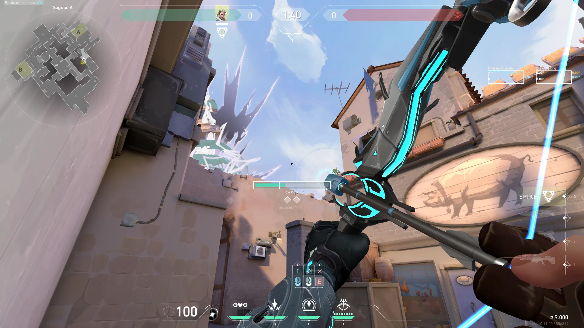 Sova Recon Bolt on Ascent Attack Site A — step 2 of 3: Aim — line up the shot