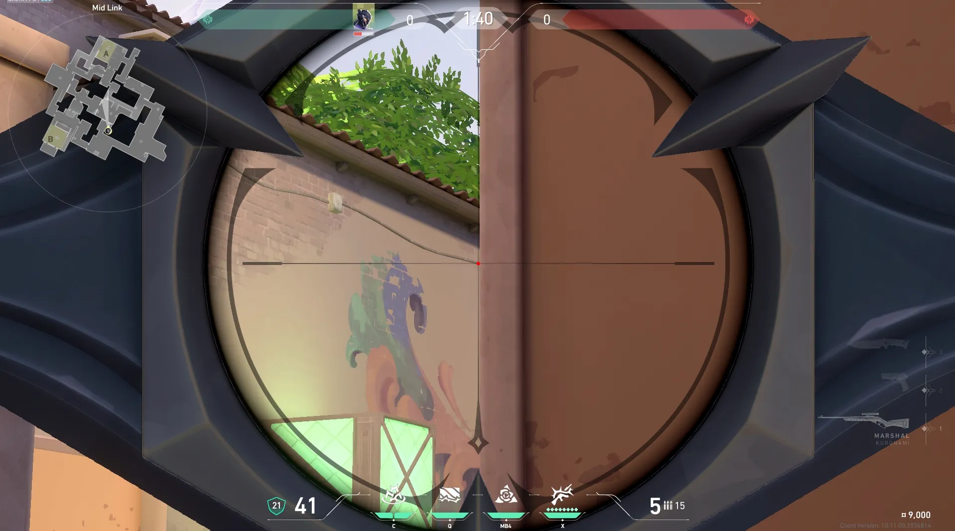 Vyse Razorvine on Ascent Attack Mid — step 3 of 4: Aim — line up the shot