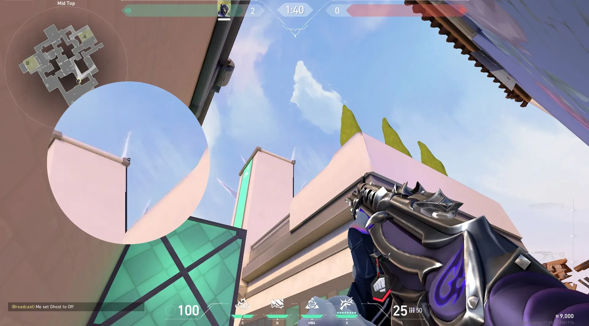 Vyse Razorvine on Ascent Attack Site A — step 2 of 4: Aim — line up the shot