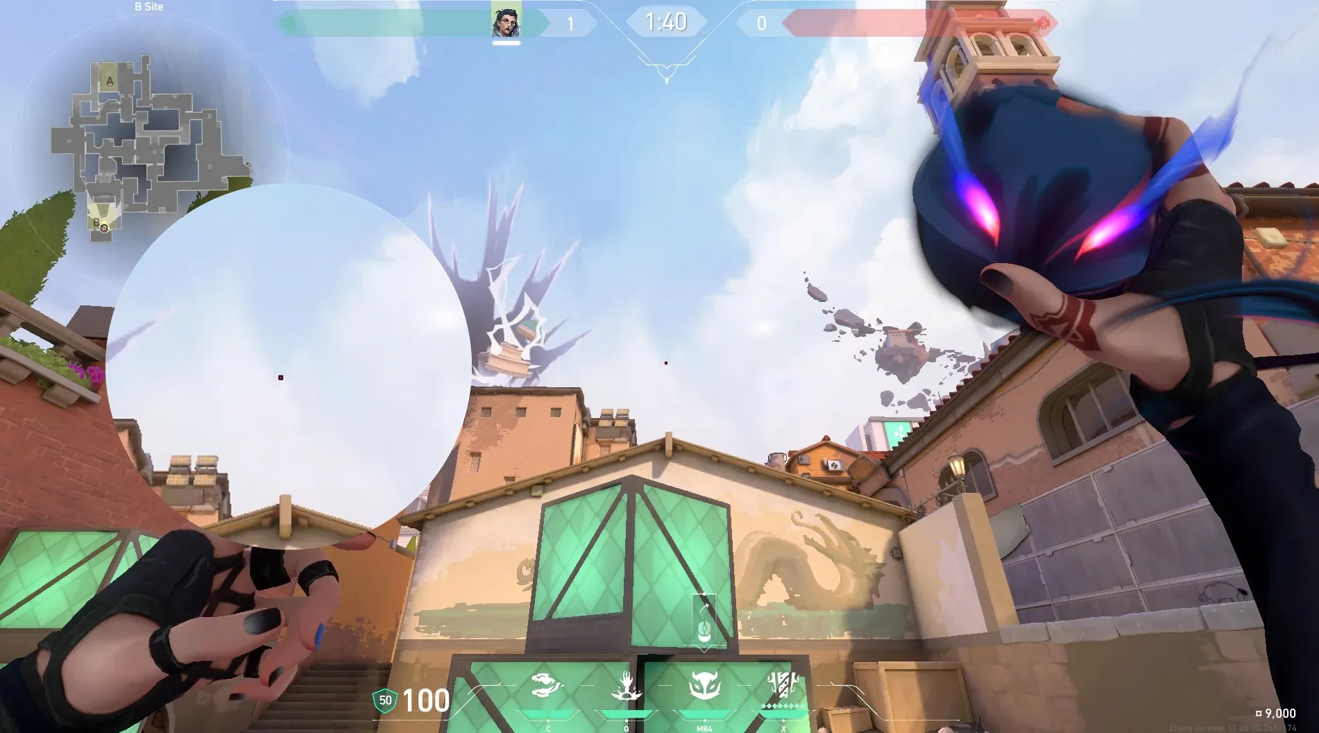 Fade Haunt on Ascent Attack Site B — step 2 of 3: Aim — line up the shot