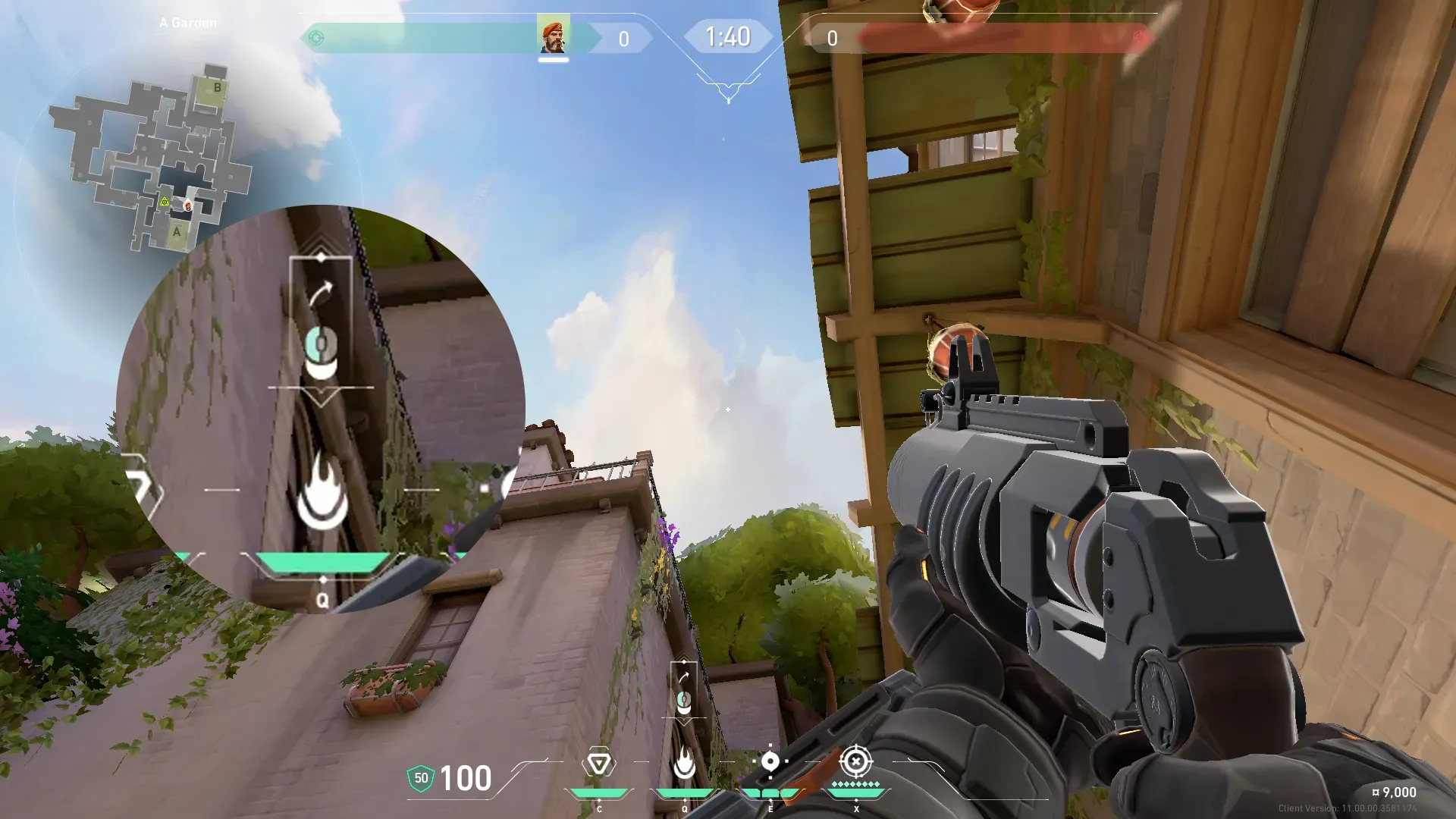 Brimstone Incendiary on Ascent Defense Site B — step 2 of 3: Aim — line up the shot