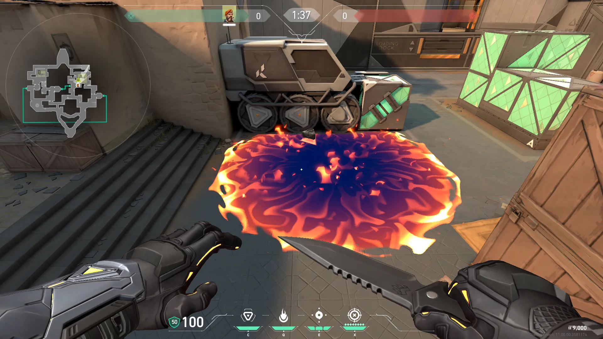 Brimstone Incendiary on Bind Attack Site A — step 3 of 3: Result
