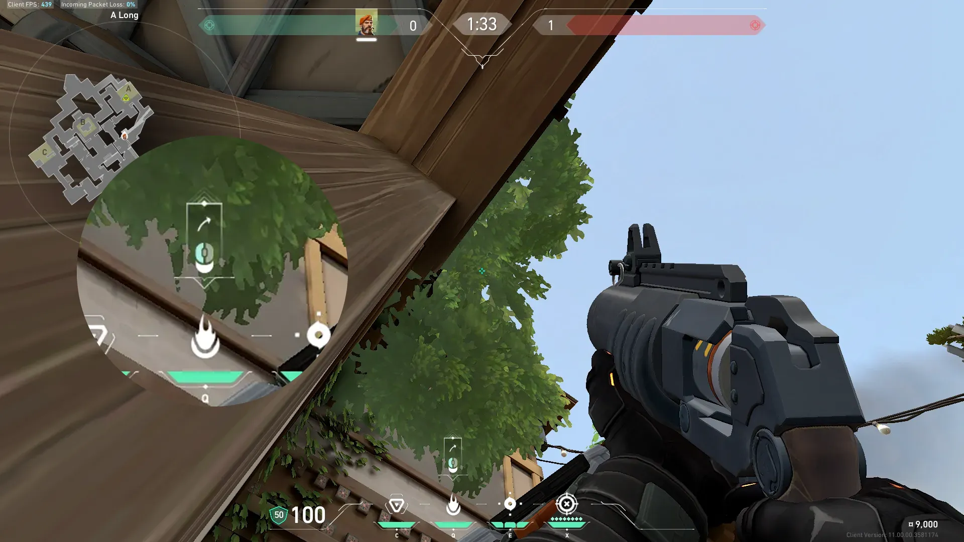Brimstone Incendiary on Haven Attack Site A — step 2 of 3: Aim — line up the shot