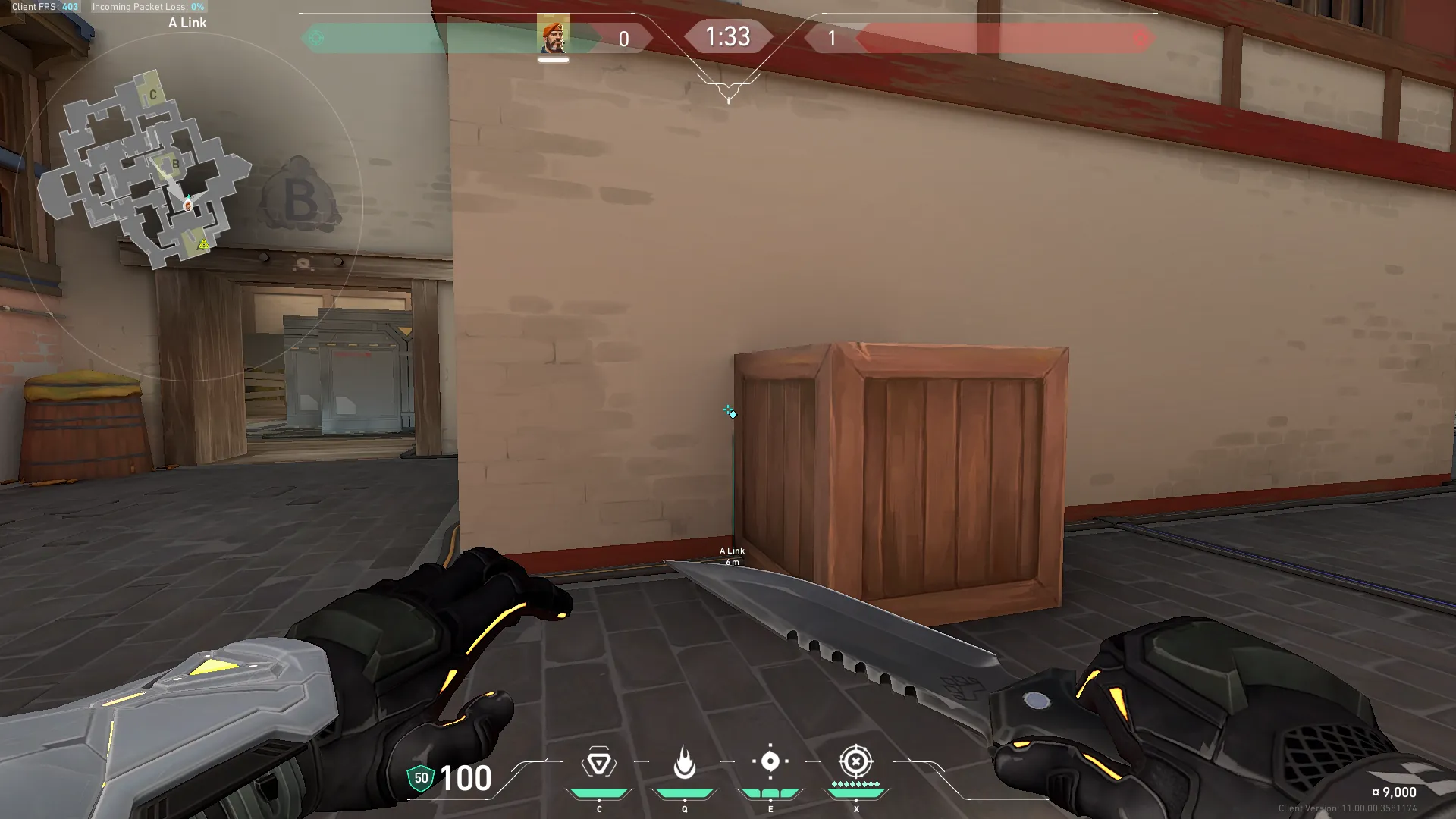 Brimstone Incendiary on Haven Attack Site A — step 1 of 3: Position — where to stand