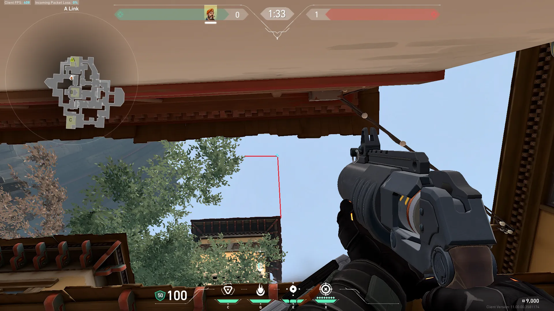Brimstone Incendiary on Haven Attack Site A — step 2 of 3: Aim — line up the shot