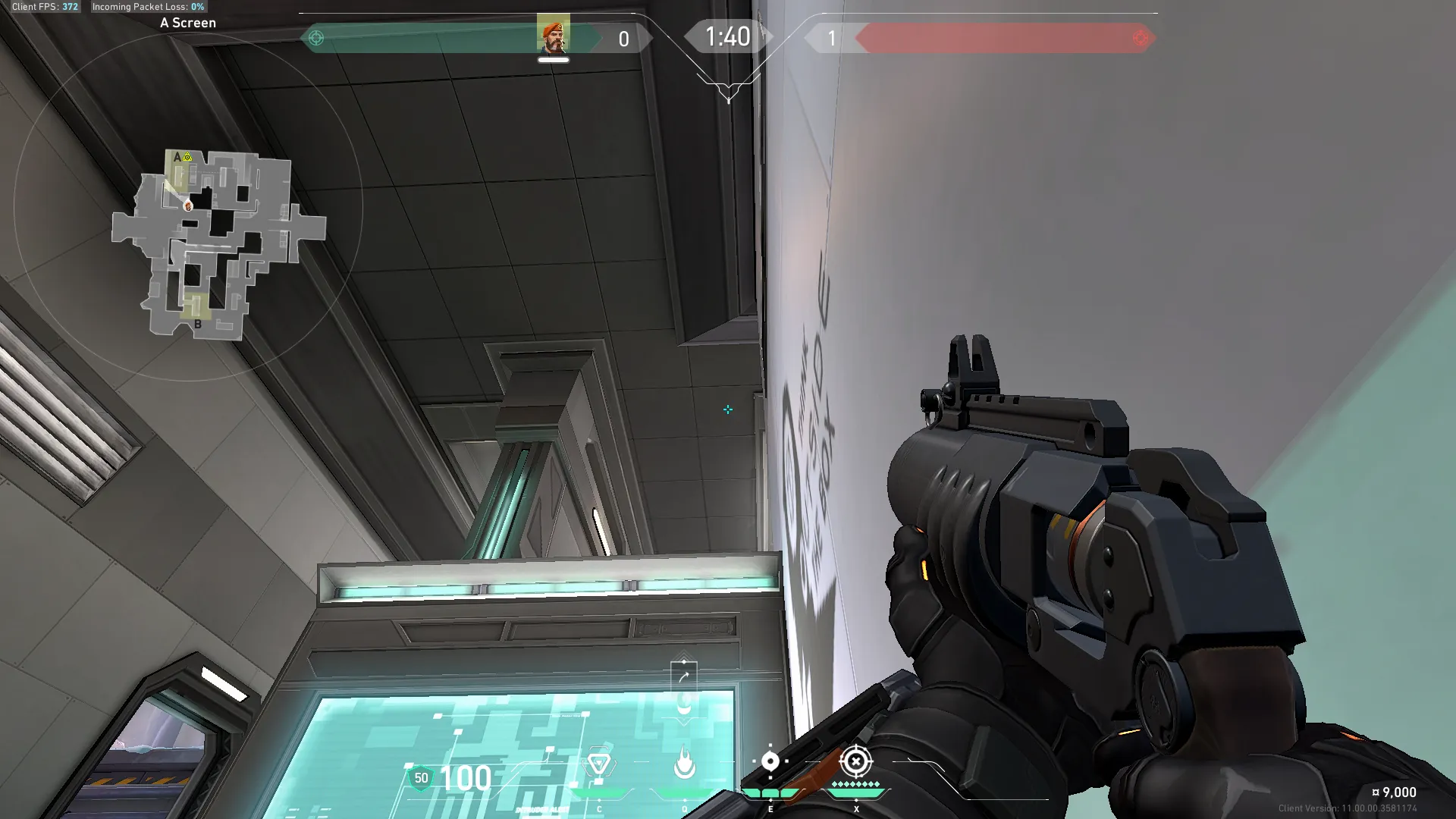 Brimstone Incendiary on Icebox Defense Site A — step 2 of 3: Aim — line up the shot