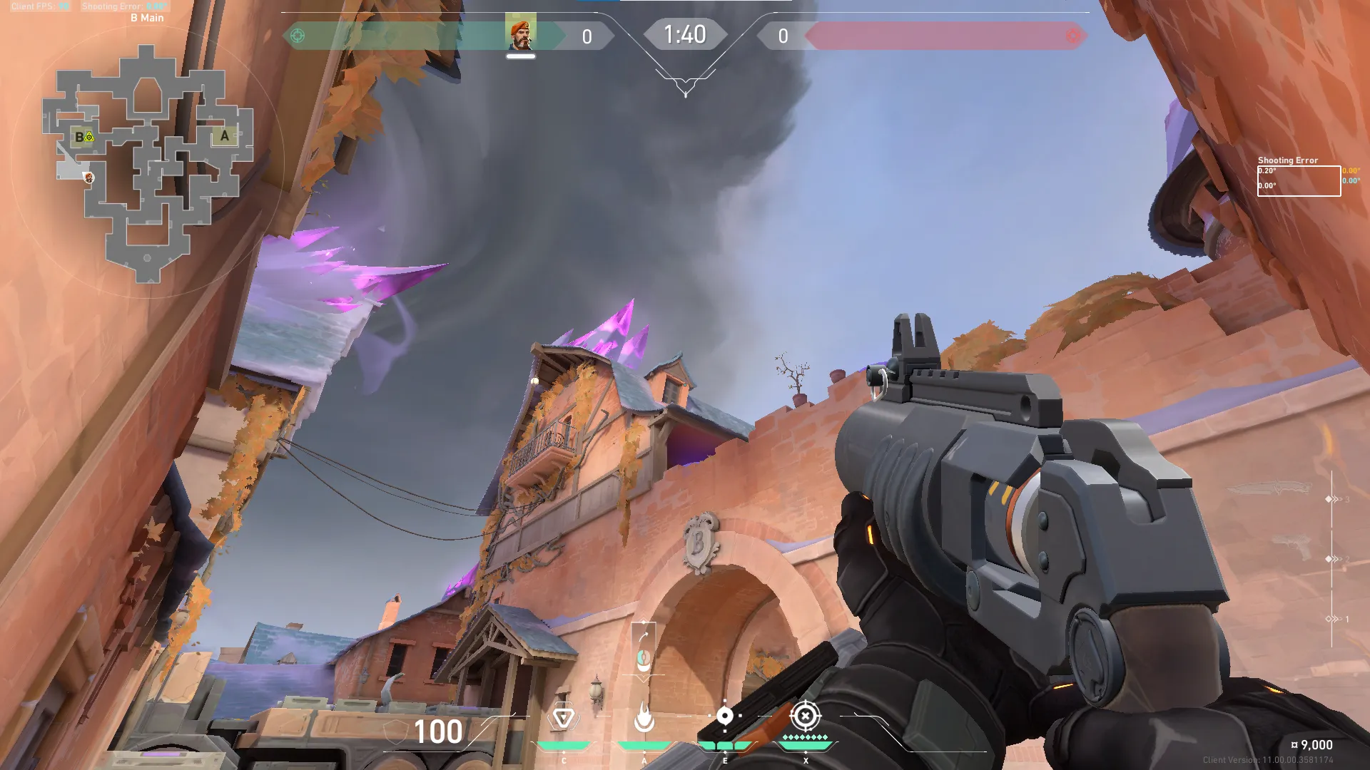 Brimstone Incendiary on Corrode Attack Site B — step 3 of 4: Aim — line up the shot