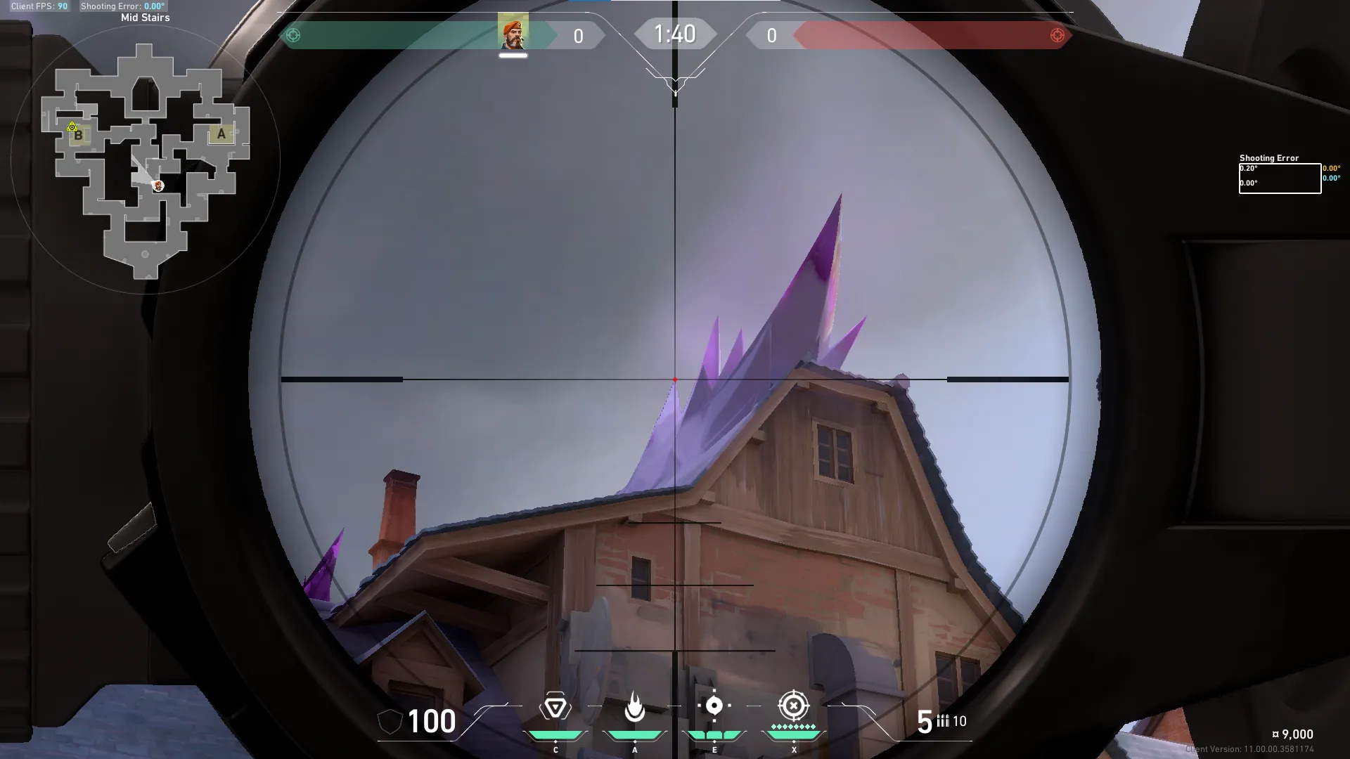 Brimstone Incendiary on Corrode Attack Site B — step 3 of 5: Aim — line up the shot