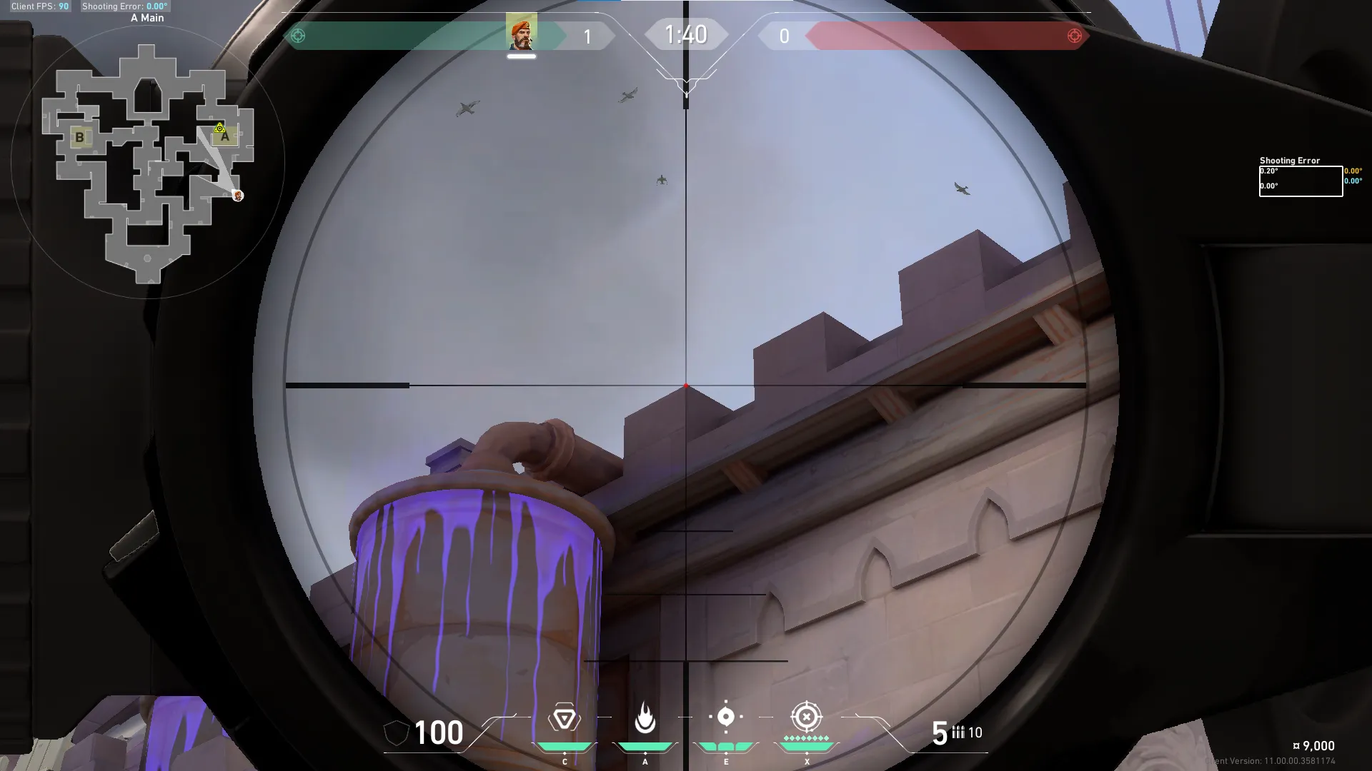 Brimstone Incendiary on Corrode Attack Site A — step 3 of 5: Aim — line up the shot