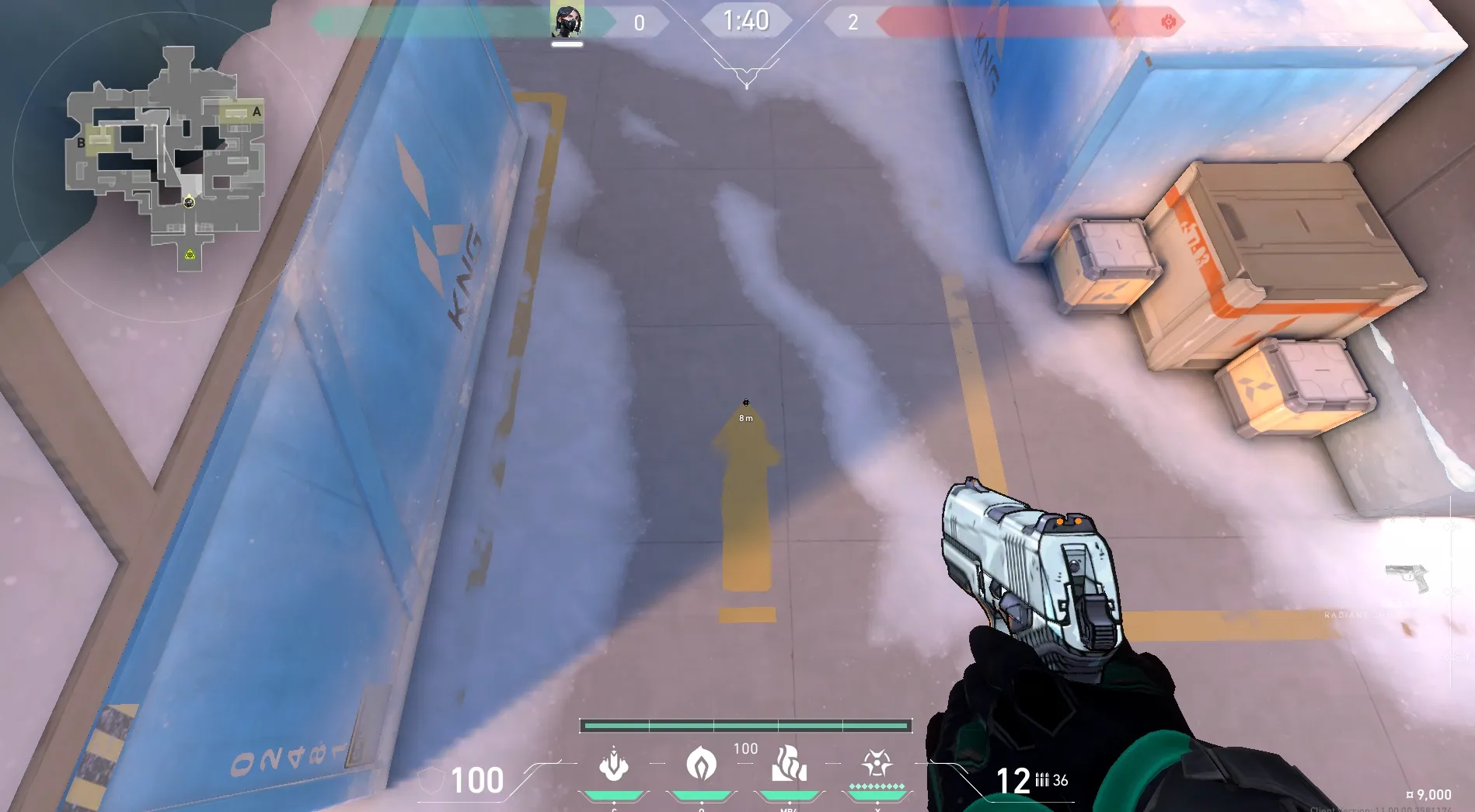 Viper Poison Cloud on Icebox Defense Mid — step 1 of 3: Position — where to stand