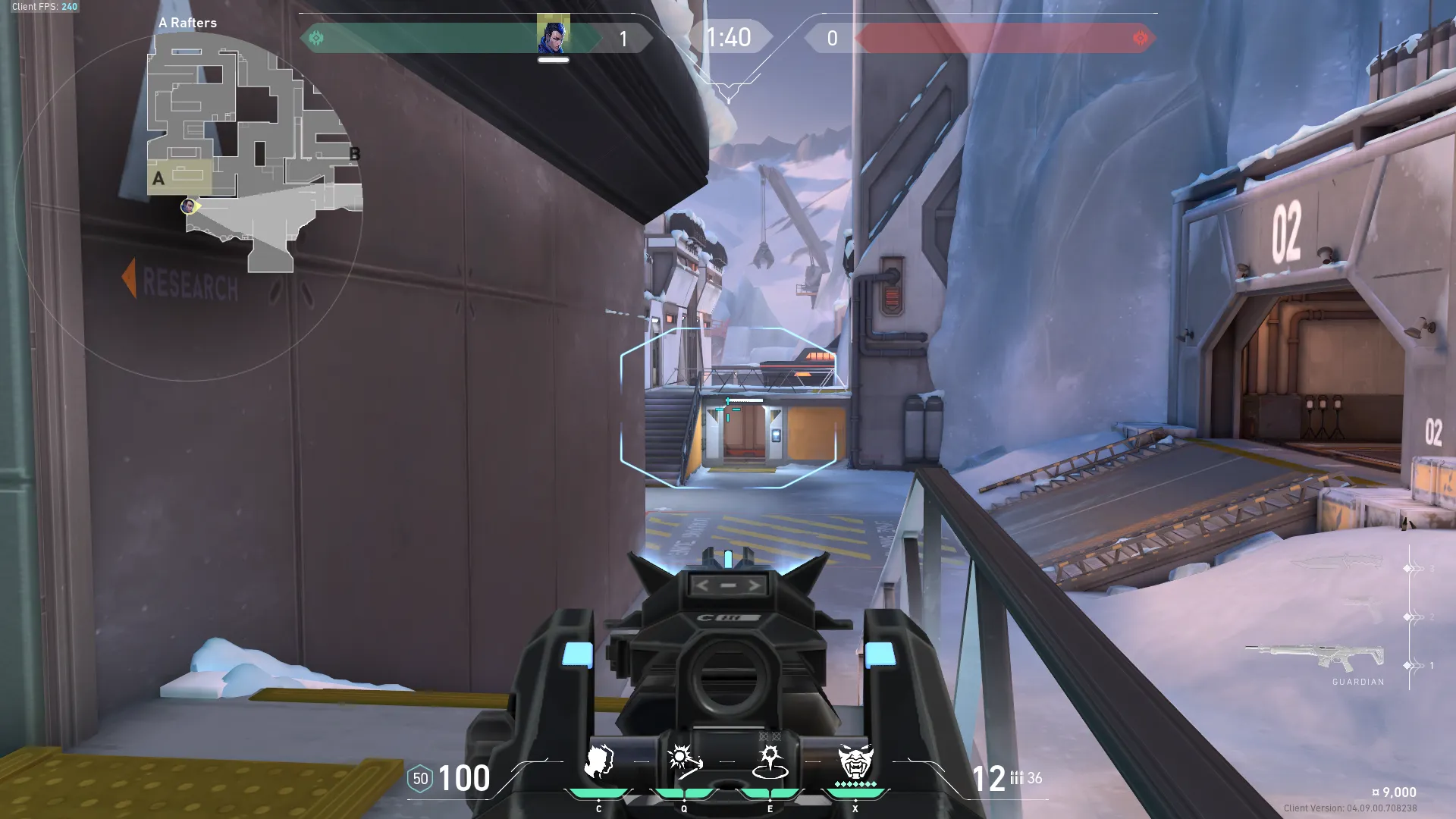 Yoru Gatecrash on Icebox Defense Site B — step 2 of 3: Aim — line up the shot