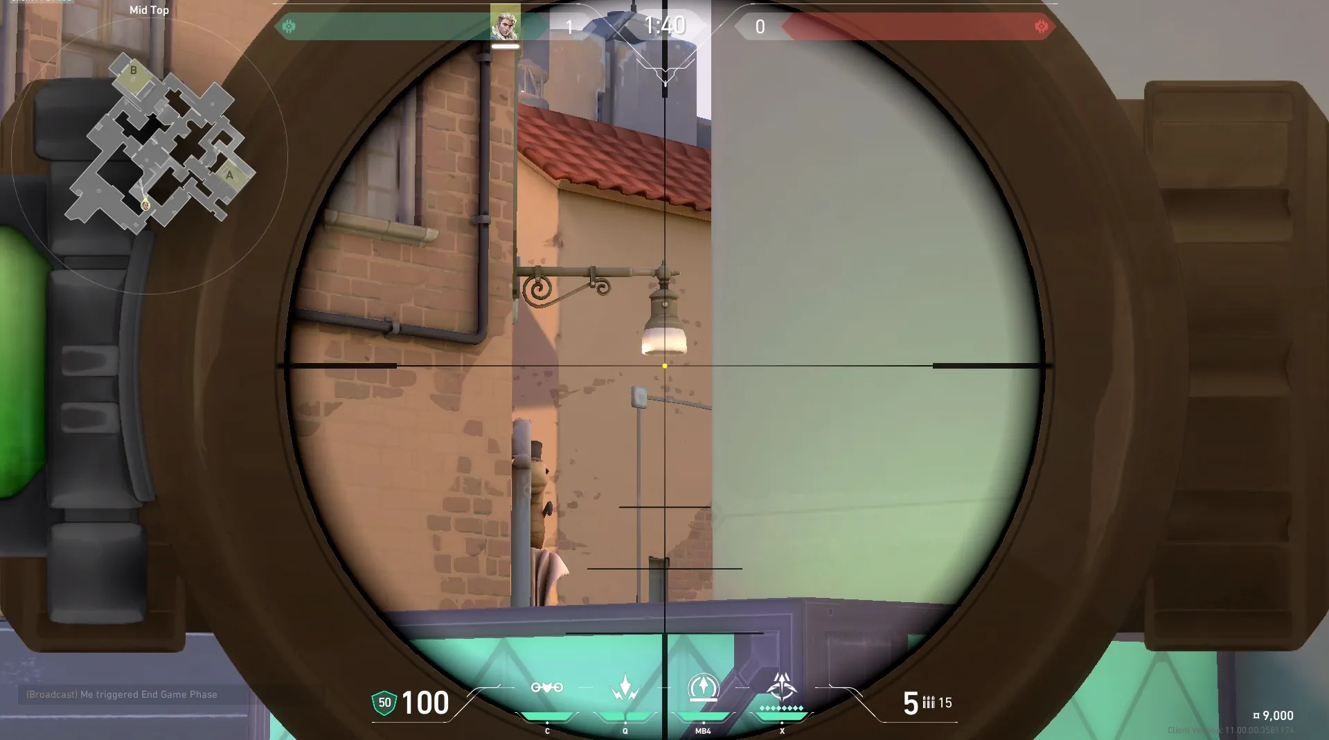Sova Recon Bolt on Ascent Attack Mid — step 3 of 4: Aim — line up the shot