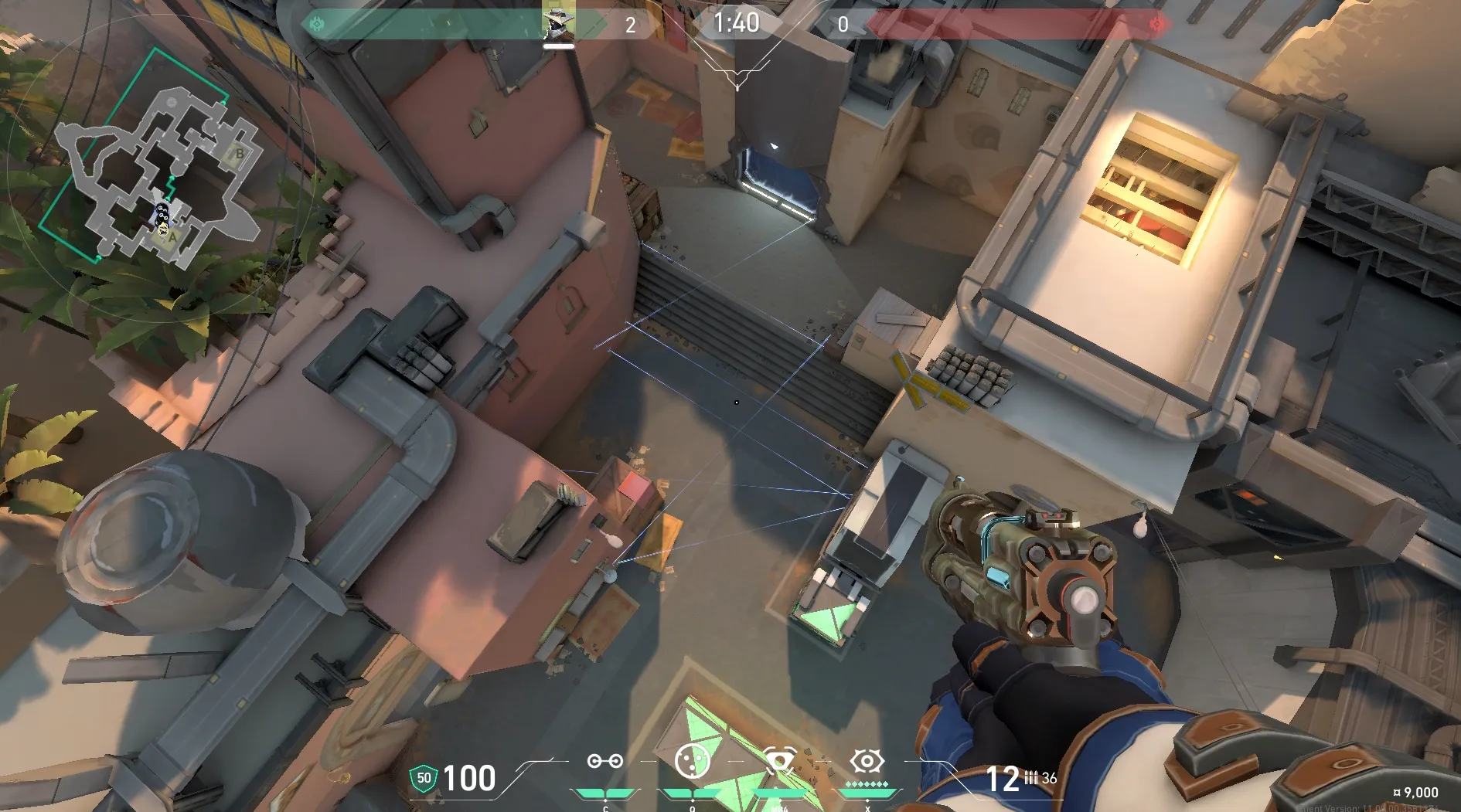 Raze Paint Shells on Bind Attack Site A — step 4 of 5: Aim — line up the shot