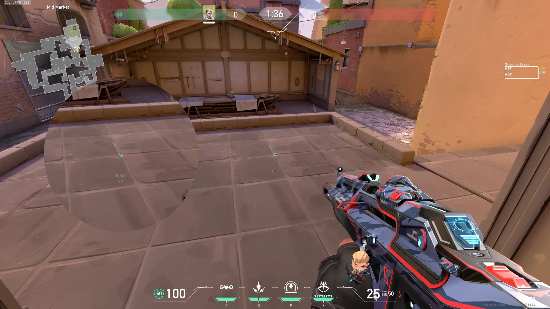 Sova Recon Bolt on Ascent Defense Site B — step 1 of 3: Position — where to stand