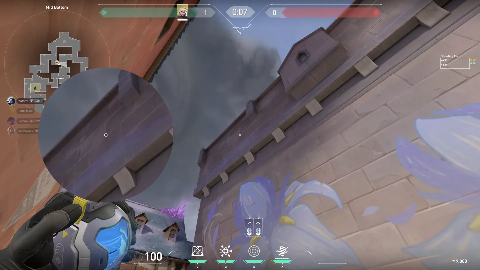 Deadlock GravNet on Corrode Attack Site B — step 2 of 3: Aim — line up the shot
