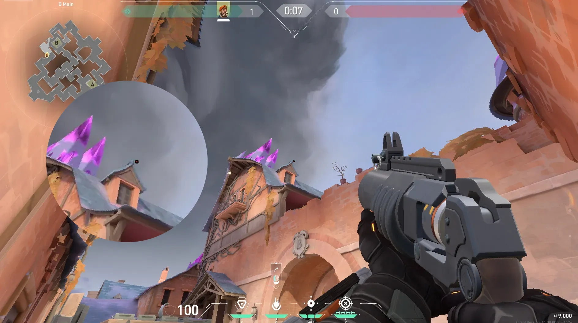 Brimstone Incendiary on Corrode Attack Site B — step 2 of 4: Aim — line up the shot