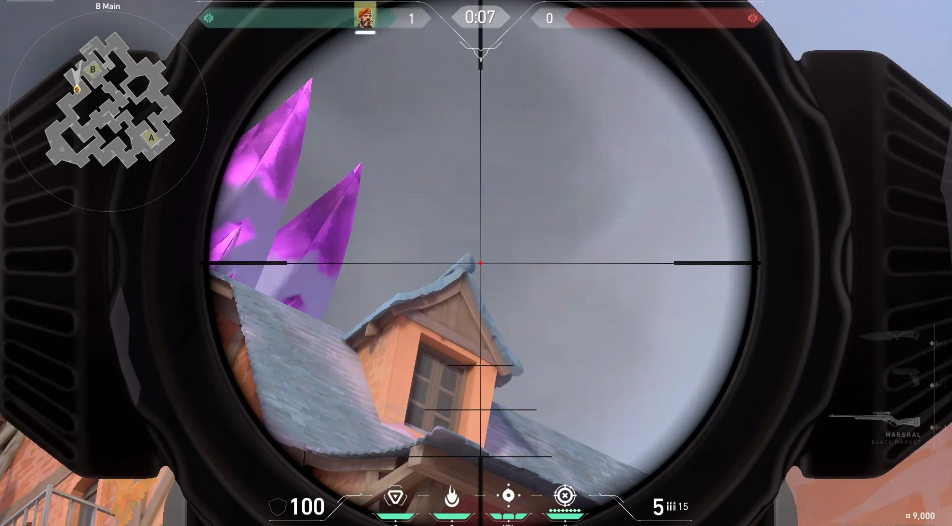 Brimstone Incendiary on Corrode Attack Site B — step 3 of 4: Aim — line up the shot