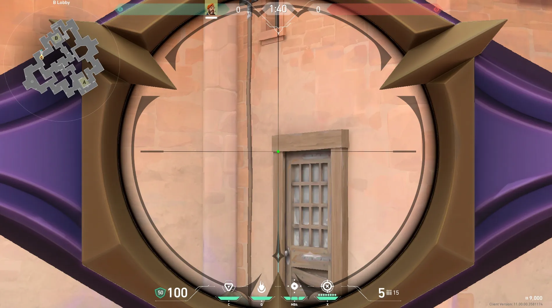 Brimstone Incendiary on Corrode Attack Site B — step 3 of 5: Aim — line up the shot