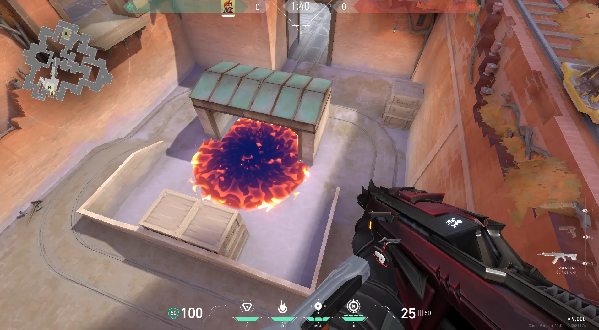 Brimstone Incendiary on Corrode Attack Site B — step 5 of 5: Result