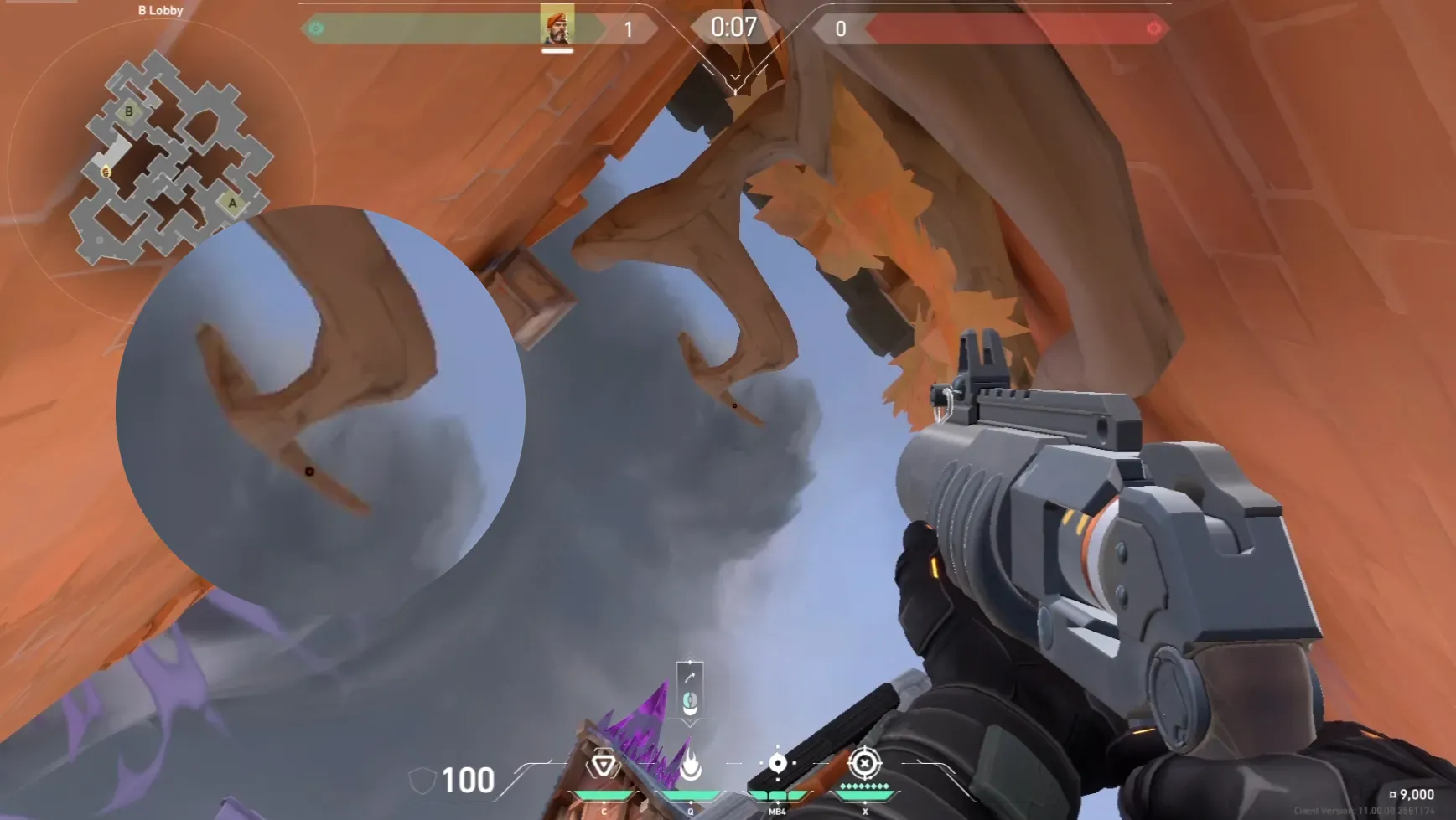 Brimstone Incendiary on Corrode Attack Site B — step 2 of 3: Aim — line up the shot