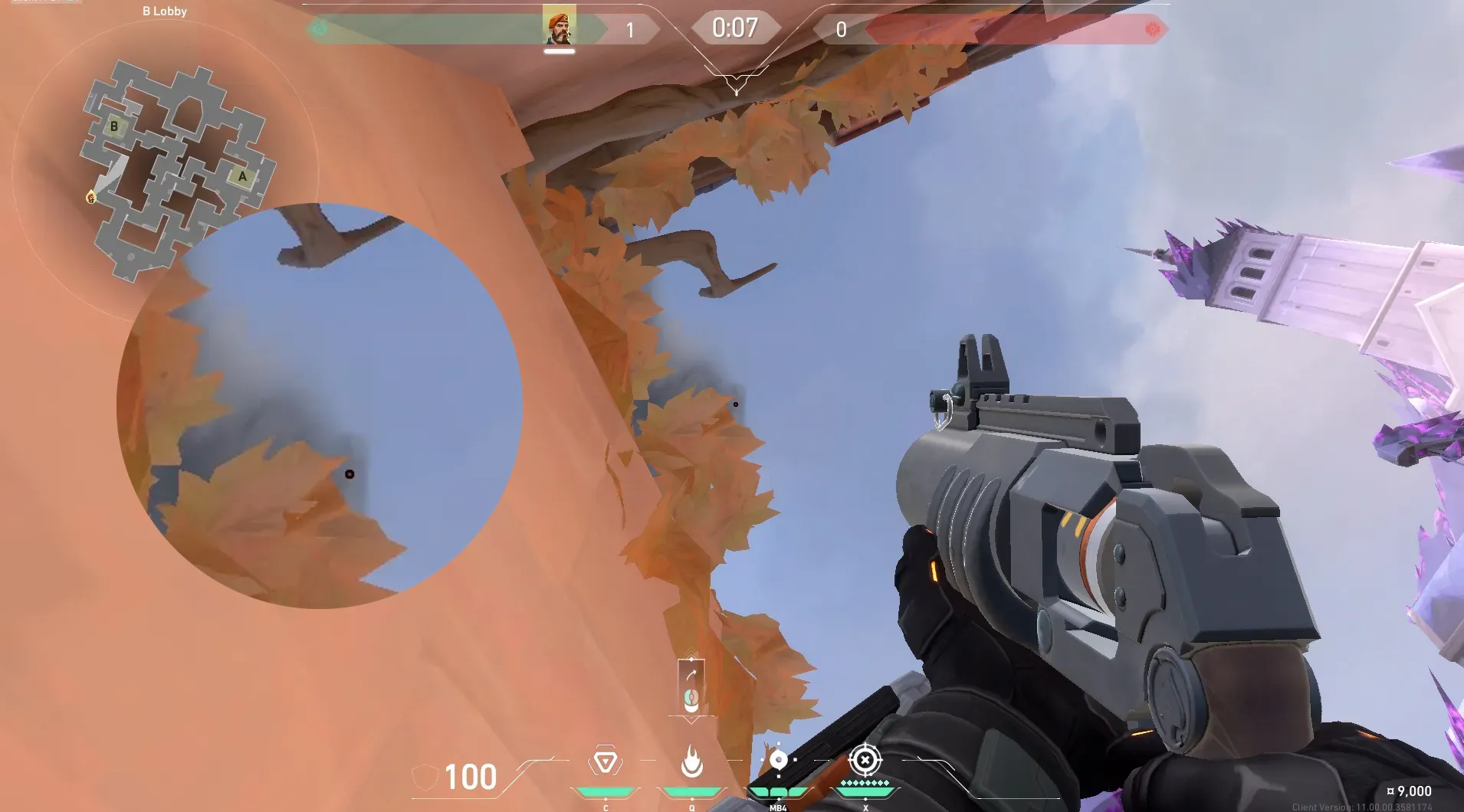 Brimstone Incendiary on Corrode Attack Site B — step 2 of 3: Aim — line up the shot
