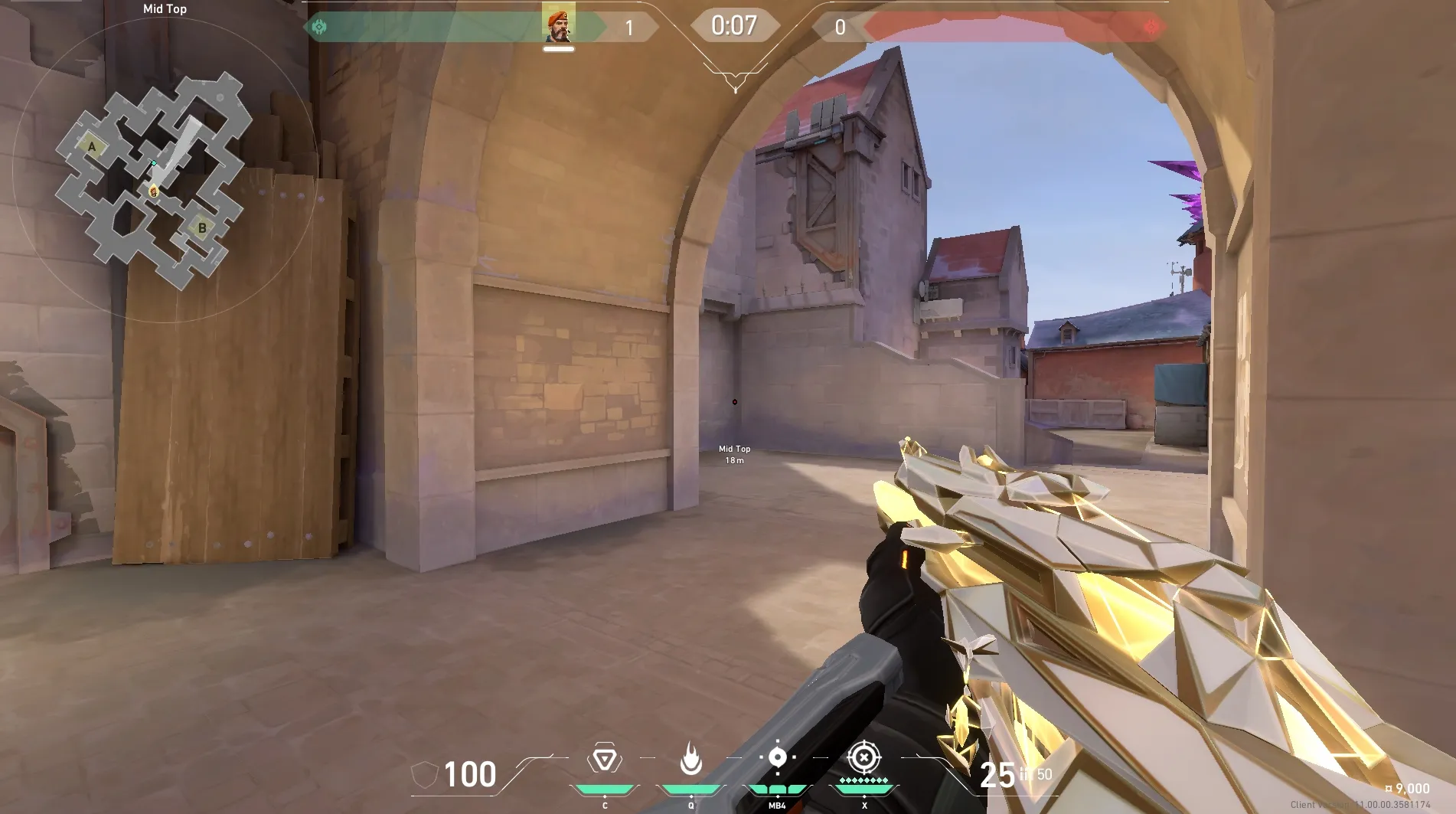 Brimstone Incendiary on Corrode Attack Site B — step 1 of 4: Position — where to stand