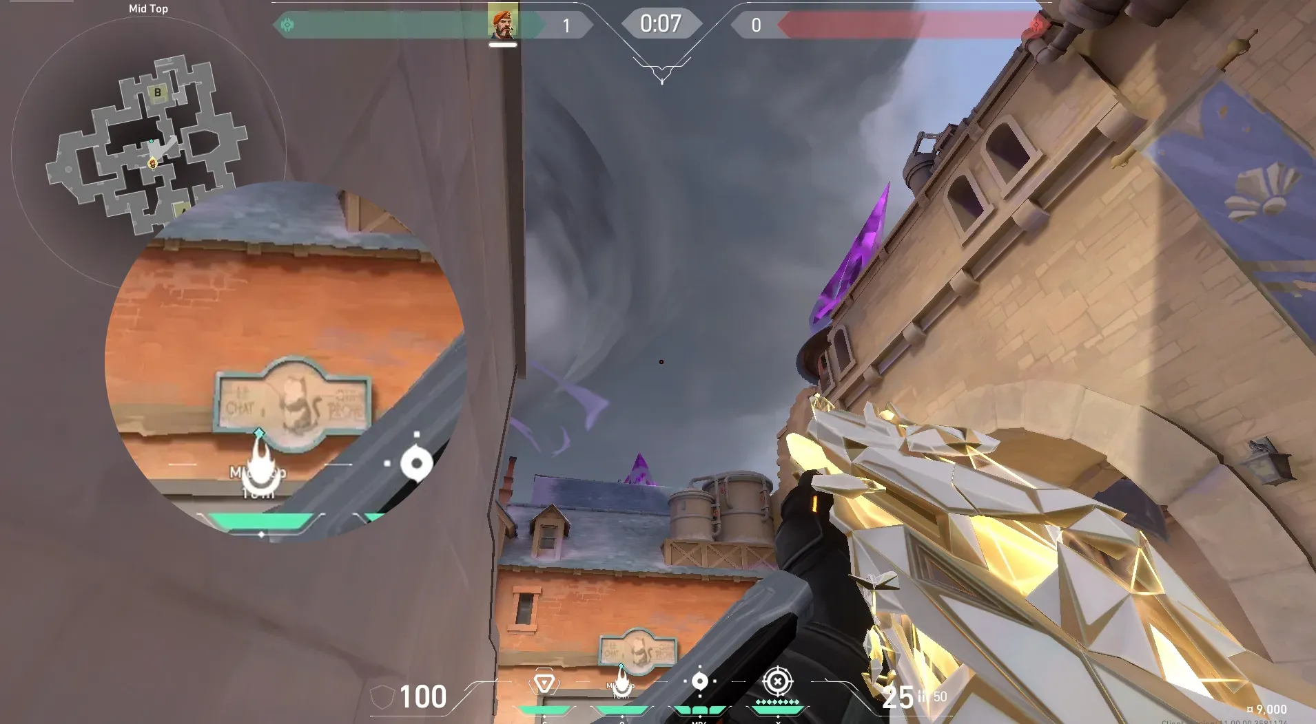 Brimstone Incendiary on Corrode Attack Site B — step 3 of 4: Aim — line up the shot