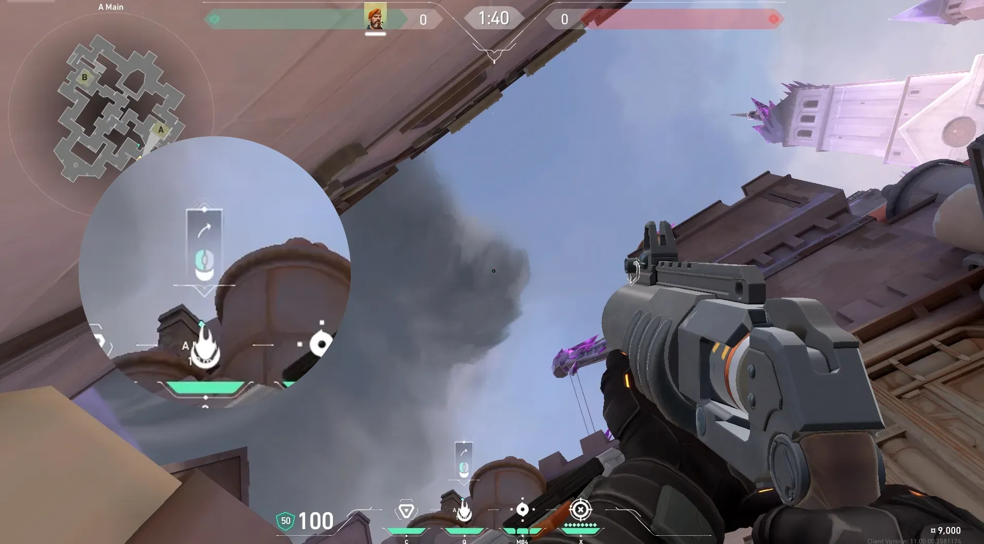 Brimstone Incendiary on Corrode Attack Site A — step 3 of 5: Aim — line up the shot