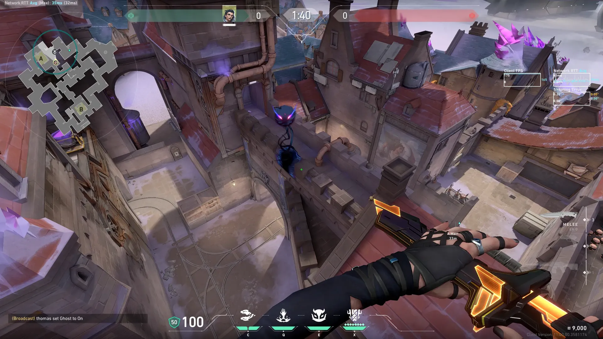 Fade Haunt on Corrode Defense Site A — step 3 of 4: Aim — line up the shot