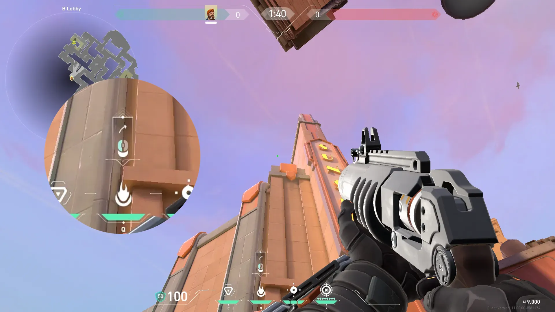 Brimstone Incendiary on Sunset Attack Site B — step 2 of 3: Aim — line up the shot