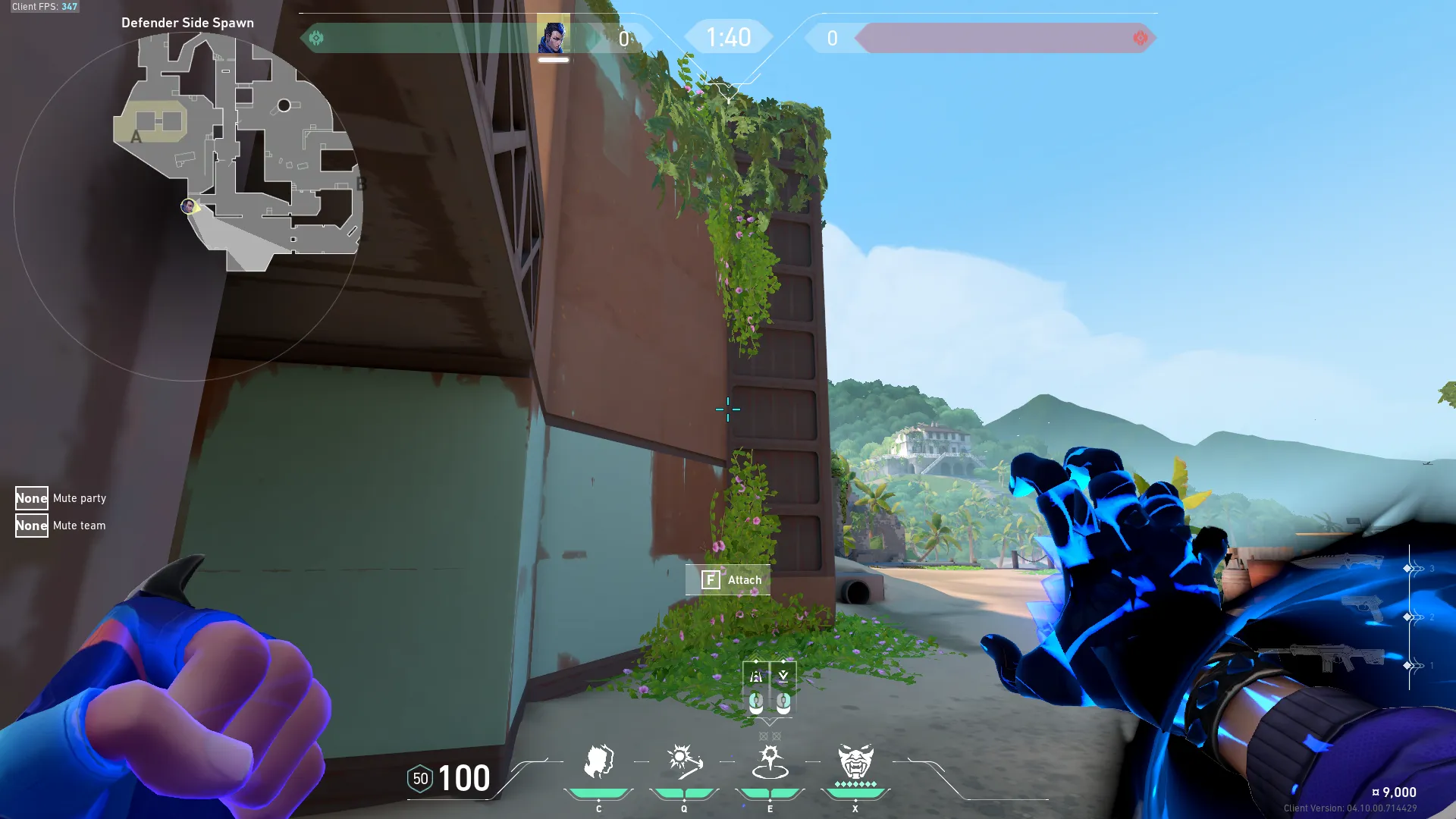 Yoru Gatecrash on Breeze Defense Site B — step 2 of 3: Aim — line up the shot