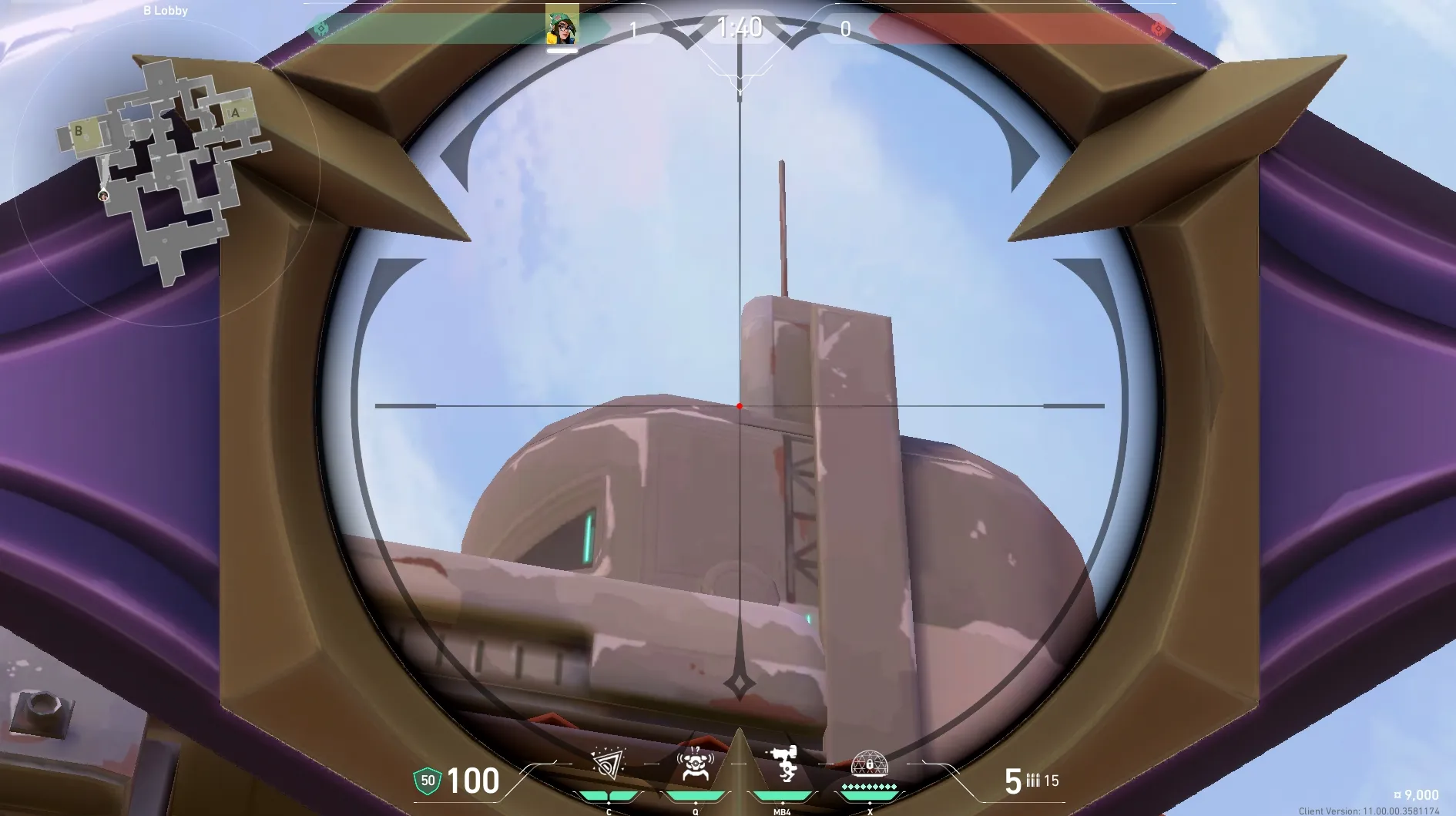 Killjoy Nanoswarm on Ascent Attack Site B — step 3 of 5: Aim — line up the shot