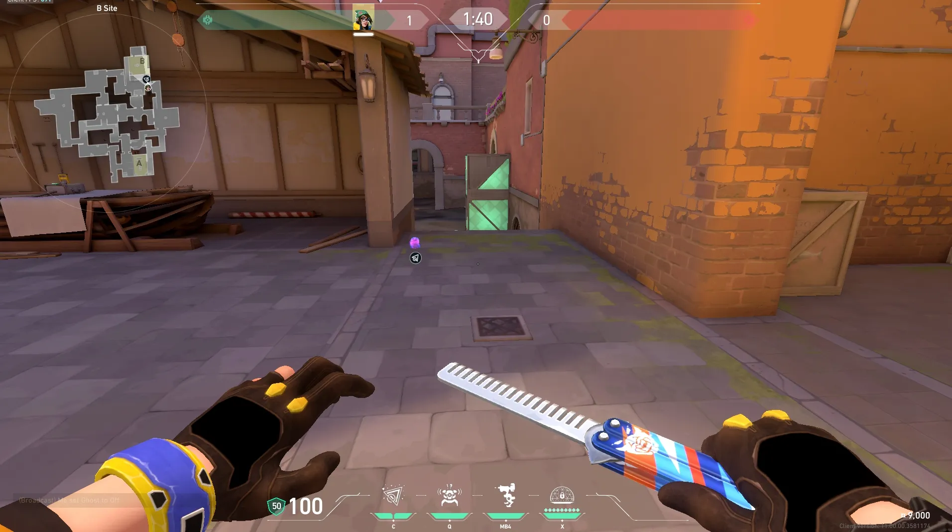 Killjoy Nanoswarm on Ascent Attack Site B — step 4 of 5: Aim — line up the shot