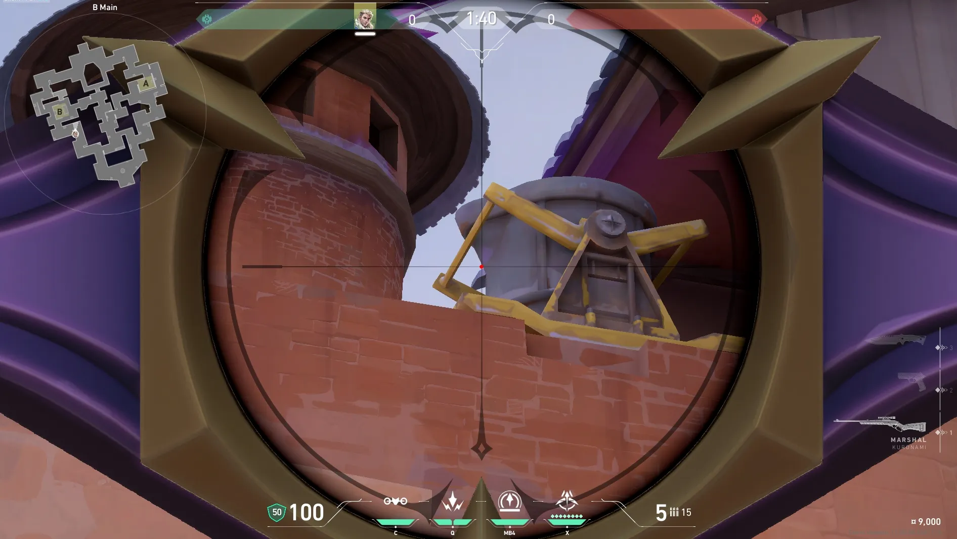Sova Recon Bolt on Corrode Attack Site B — step 3 of 4: Aim — line up the shot