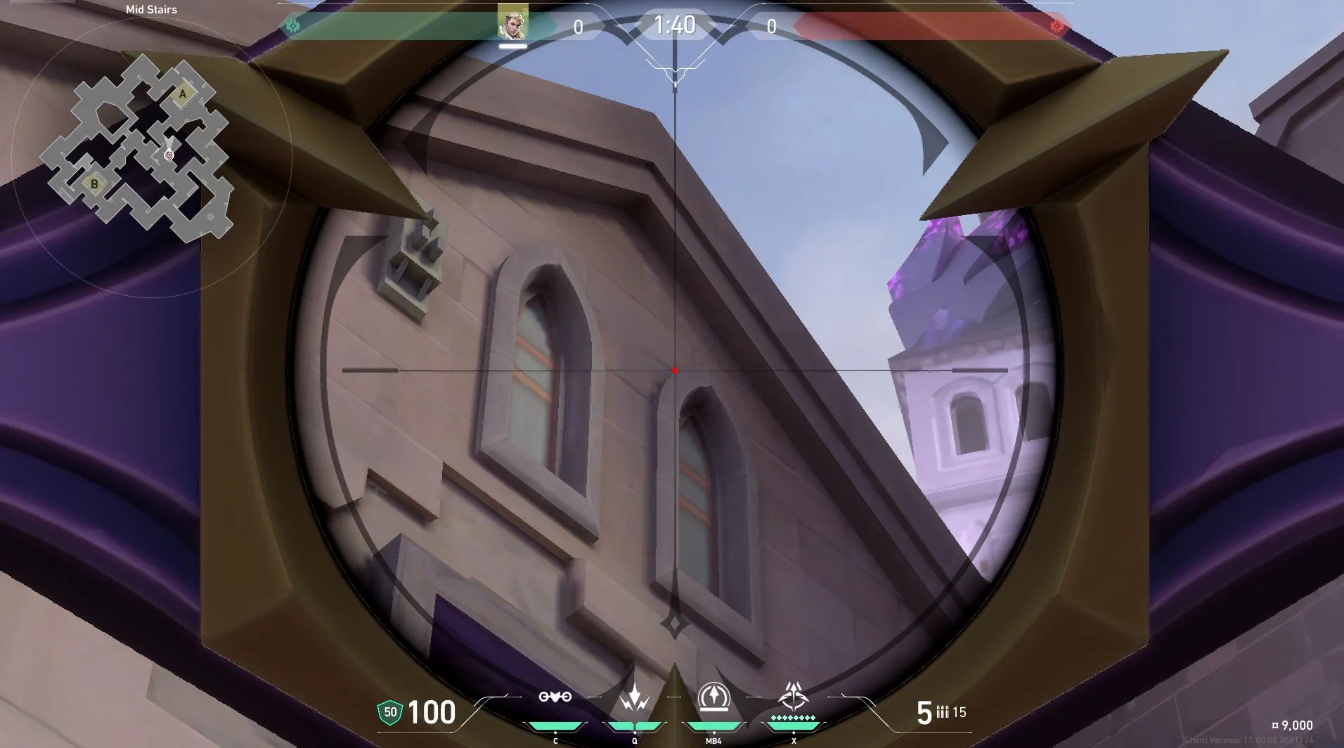 Sova Recon Bolt on Corrode Attack Site A — step 3 of 5: Aim — line up the shot