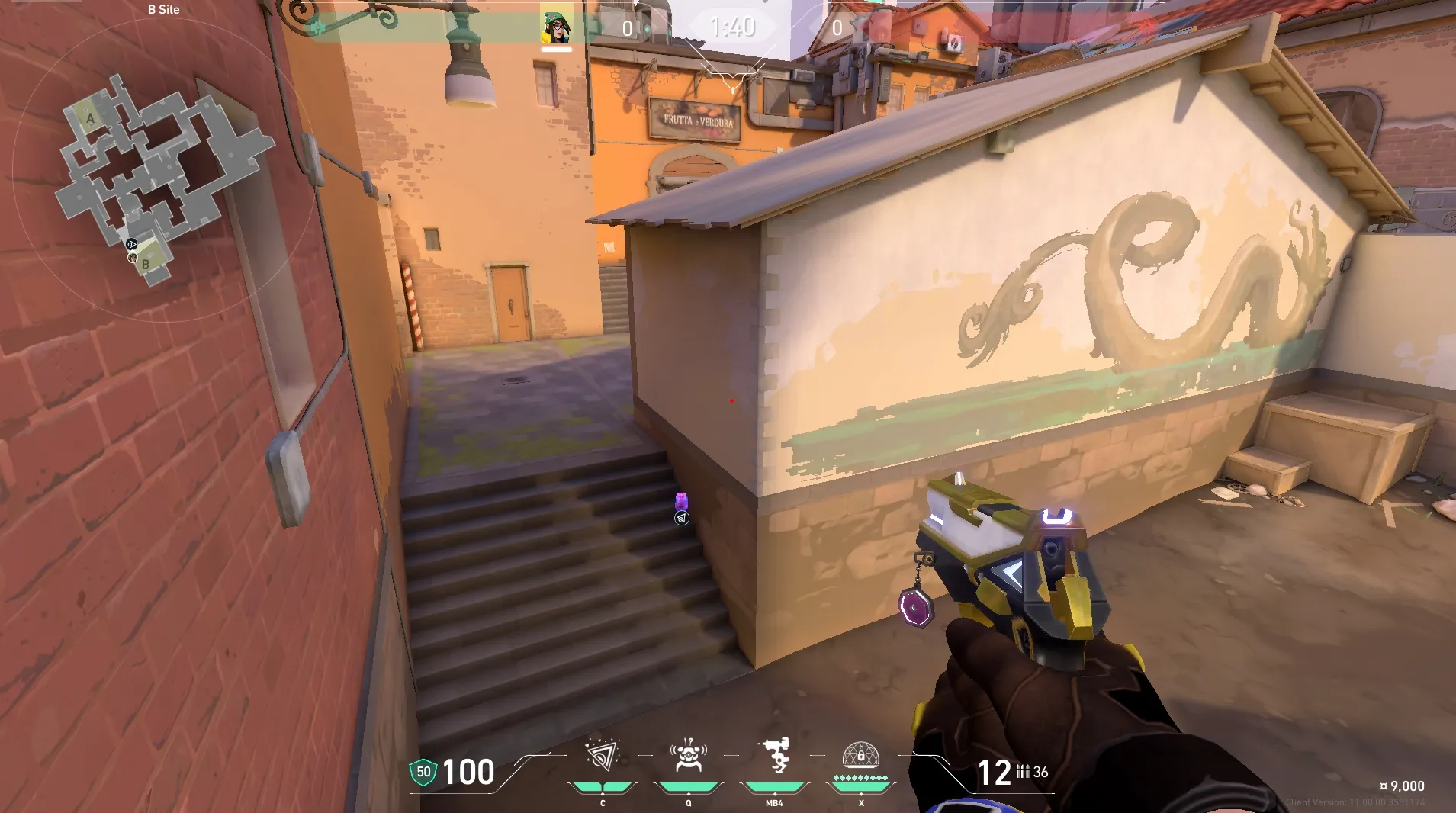 Killjoy Nanoswarm on Ascent Attack Site B — step 3 of 4: Aim — line up the shot