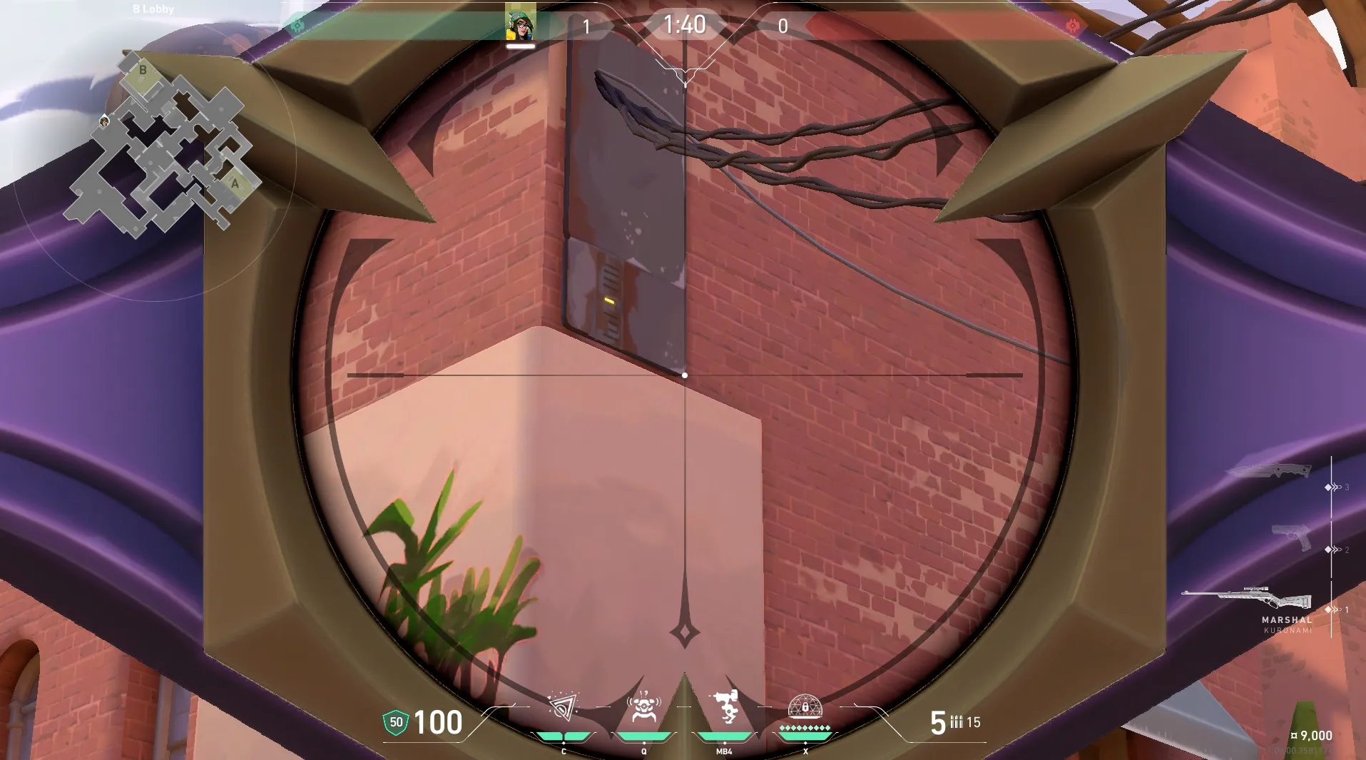 Killjoy Nanoswarm on Ascent Attack Site B — step 3 of 6: Aim — line up the shot