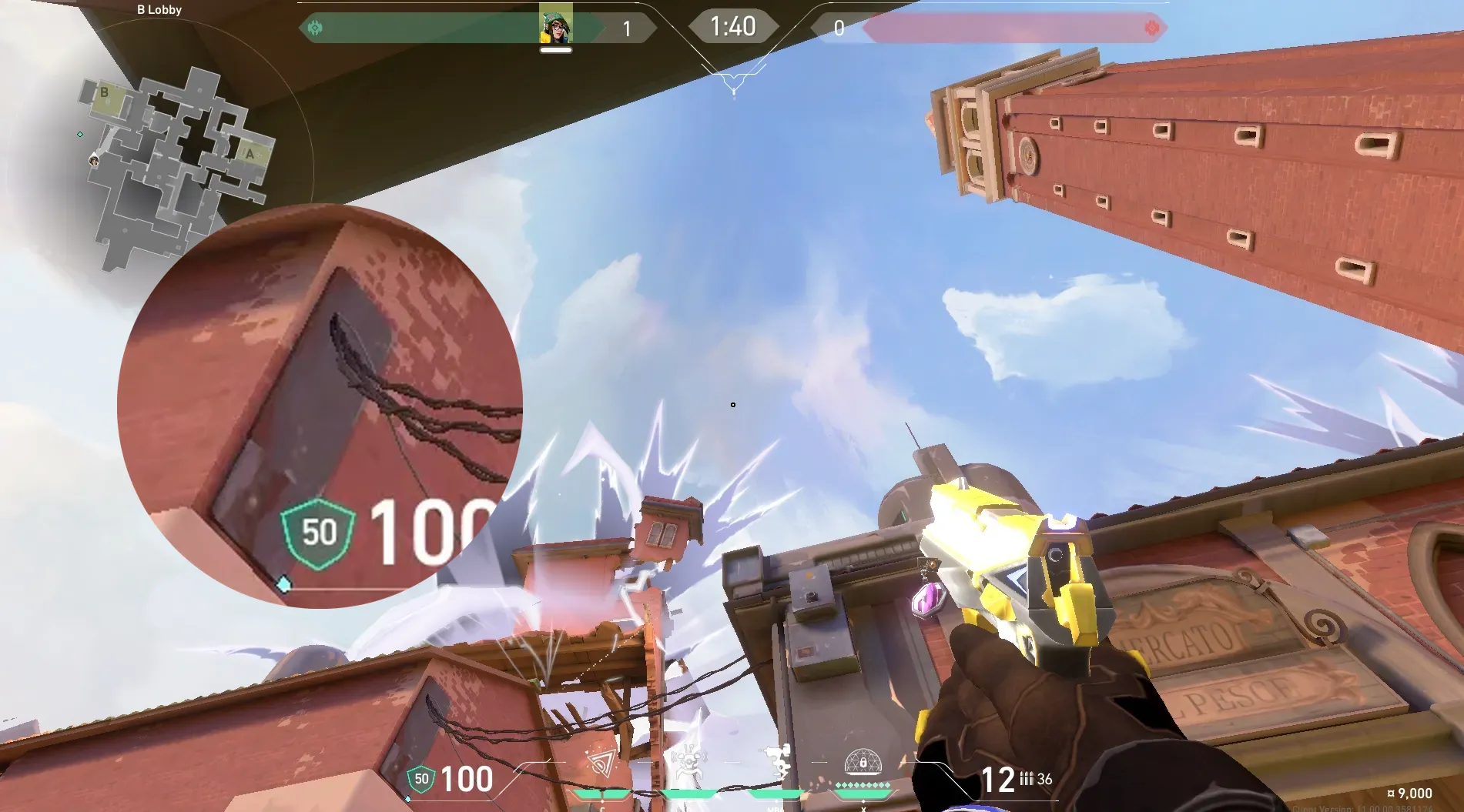 Killjoy Nanoswarm on Ascent Attack Site B — step 4 of 6: Aim — line up the shot