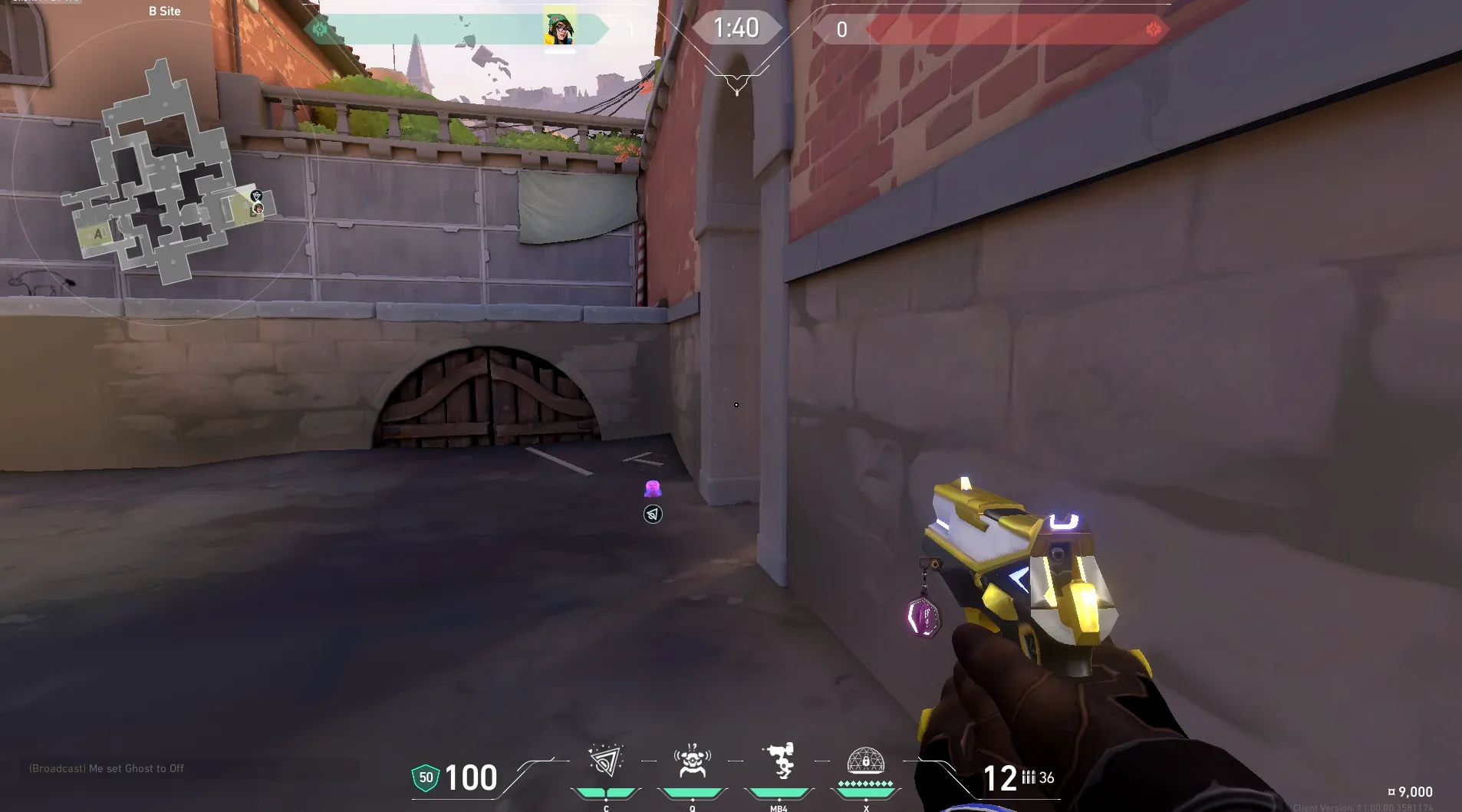 Killjoy Nanoswarm on Ascent Attack Site B — step 5 of 6: Aim — line up the shot