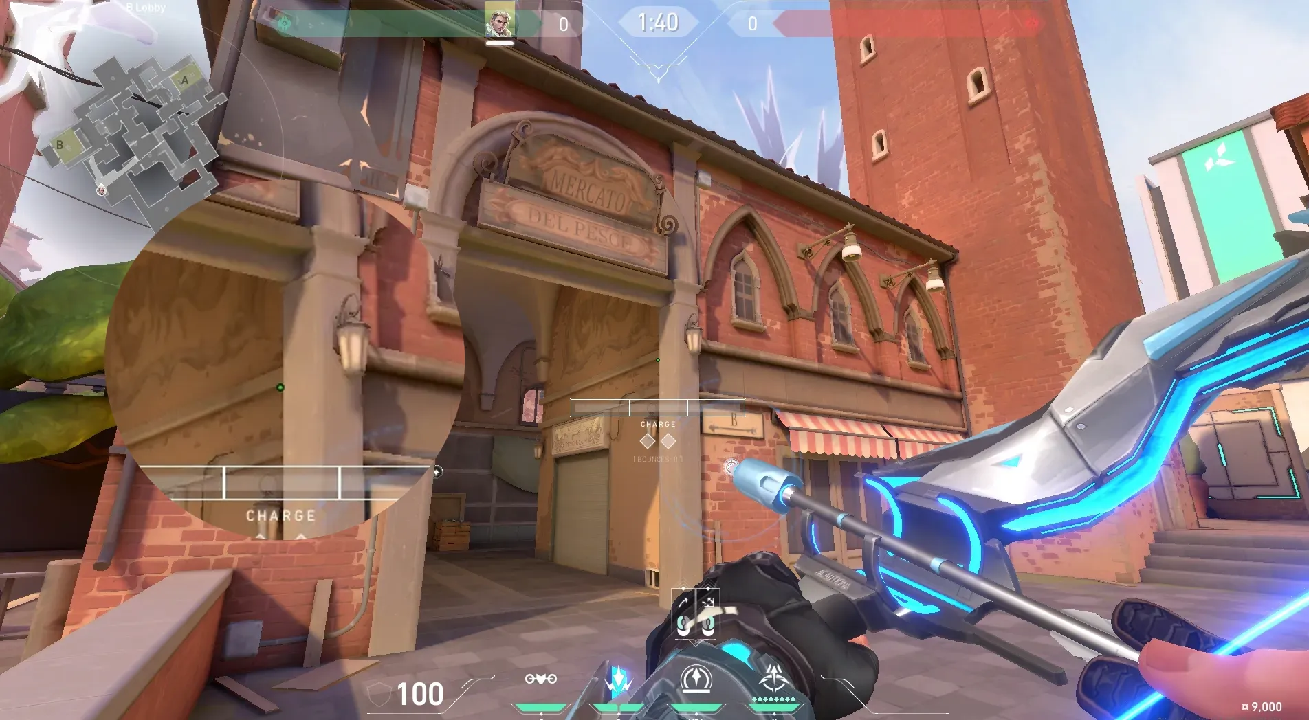 Sova Recon Bolt on Ascent Attack Mid — step 2 of 5: Aim — line up the shot