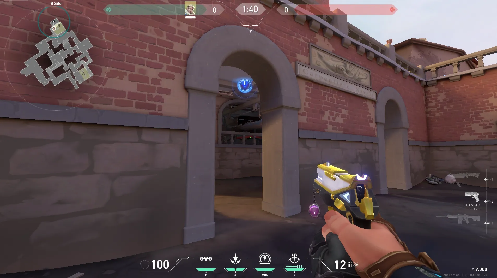 Sova Recon Bolt on Ascent Attack Site B — step 4 of 5: Aim — line up the shot